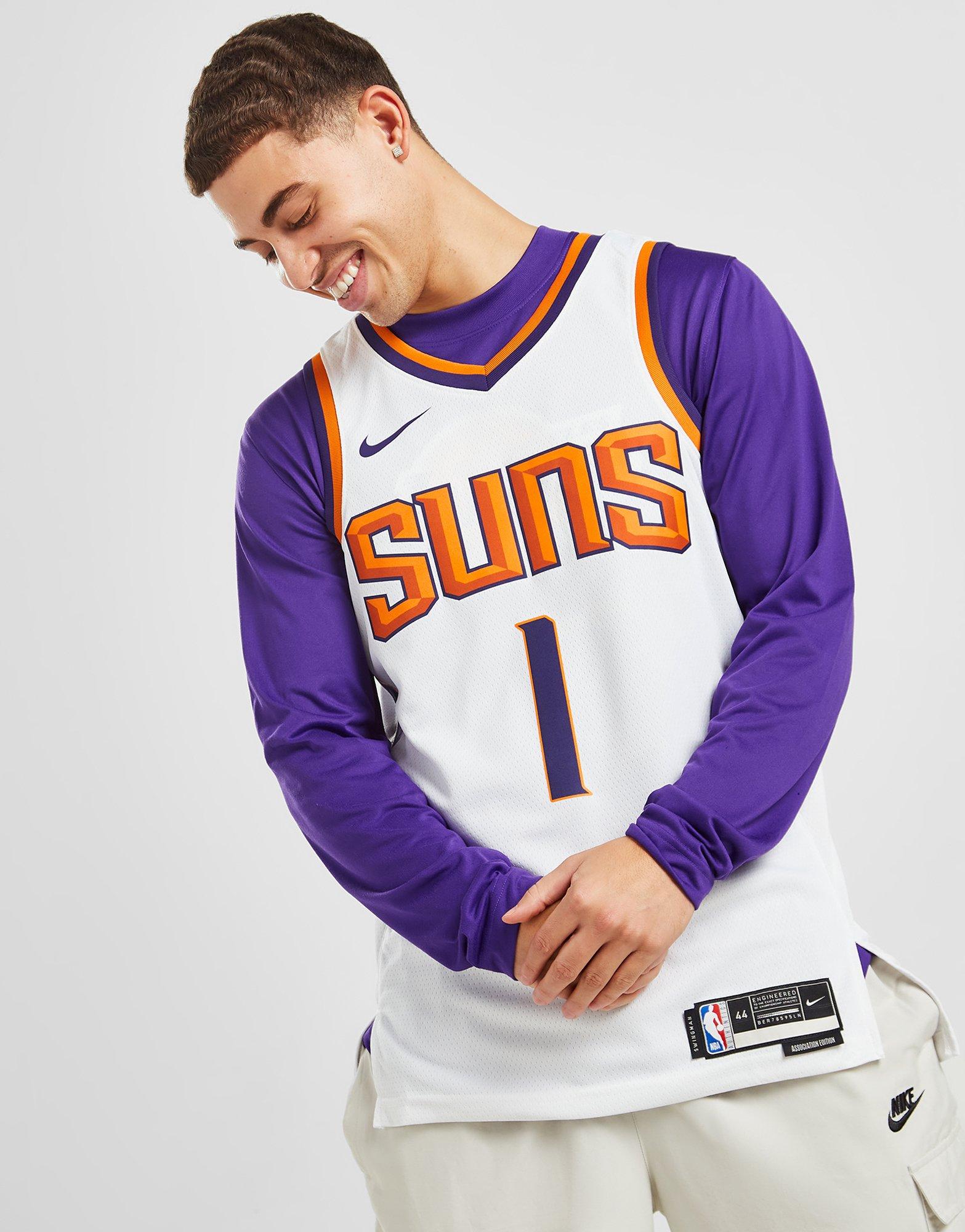 White Nike NBA Phoenix Suns Booker #1 Swingman Jersey