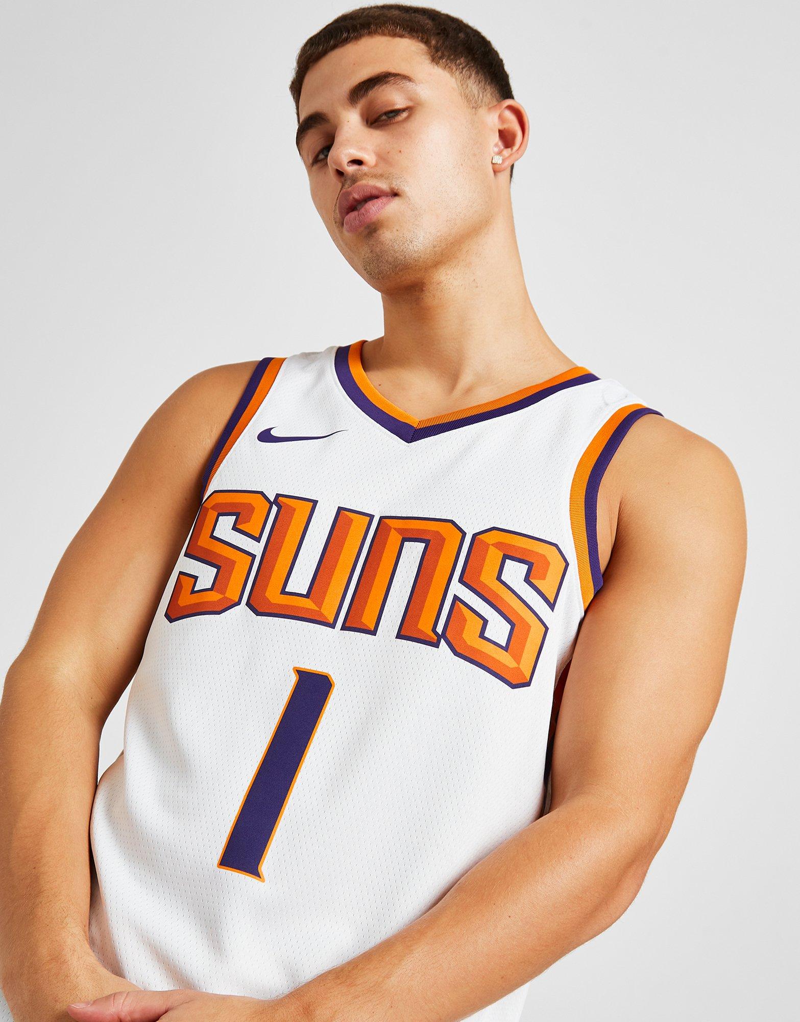 White Nike NBA Phoenix Suns Booker #1 Swingman Jersey