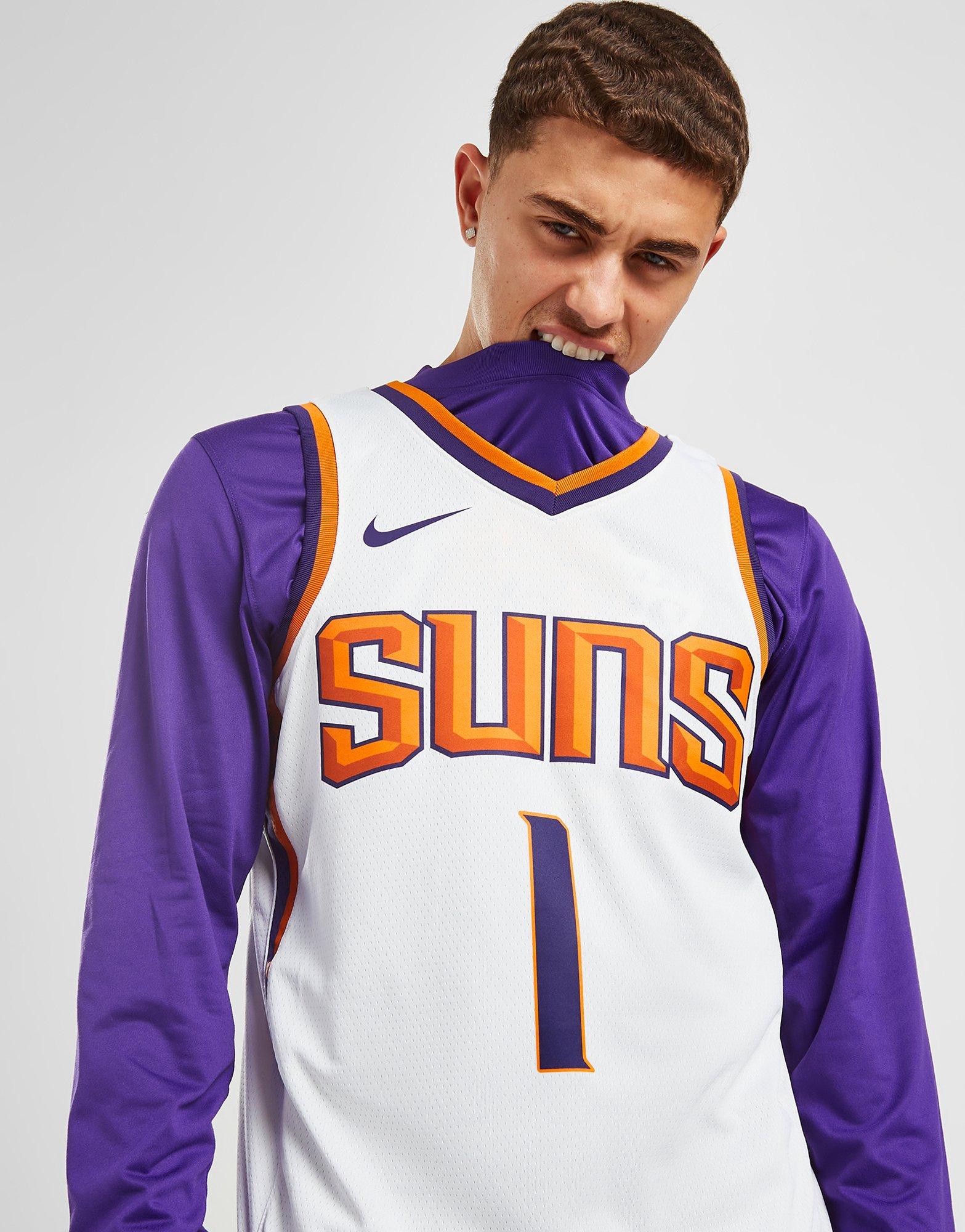 White Nike NBA Phoenix Suns Booker #1 Swingman Jersey