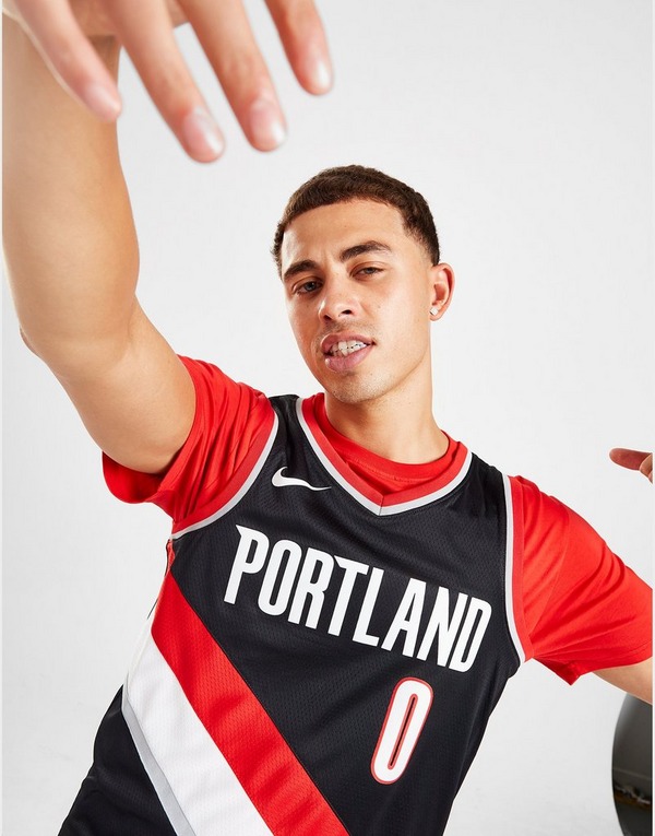 Black Nike NBA Portland Trail Blazers Lillard #0 Jersey | Sports Global
