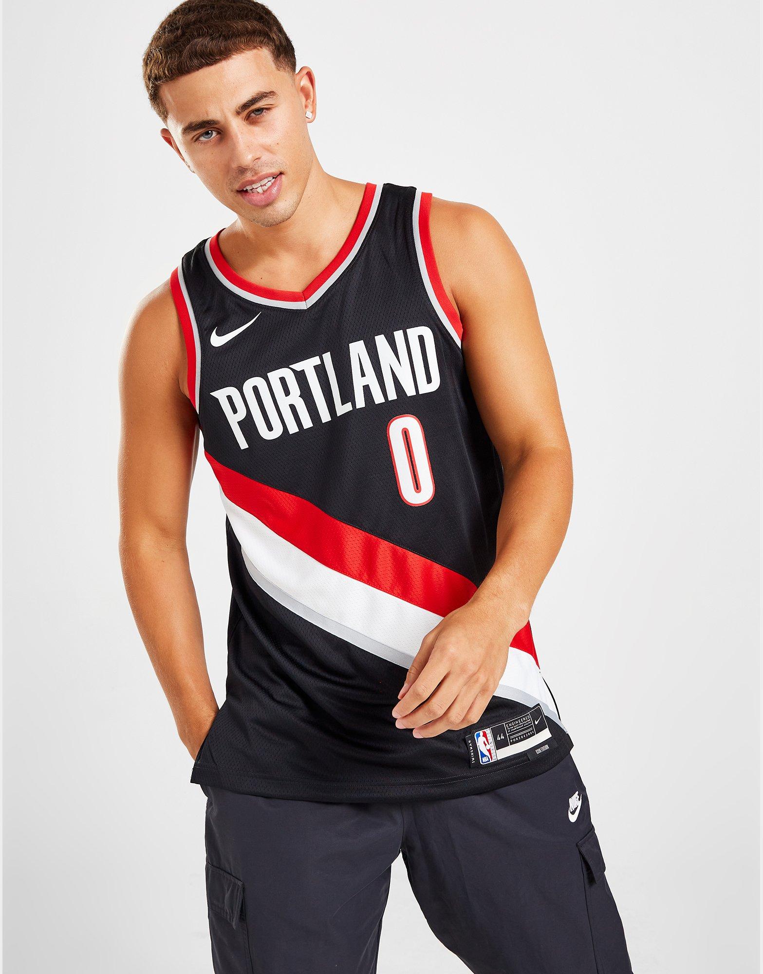 Black Nike NBA Portland Trail Blazers Lillard #0 Jersey