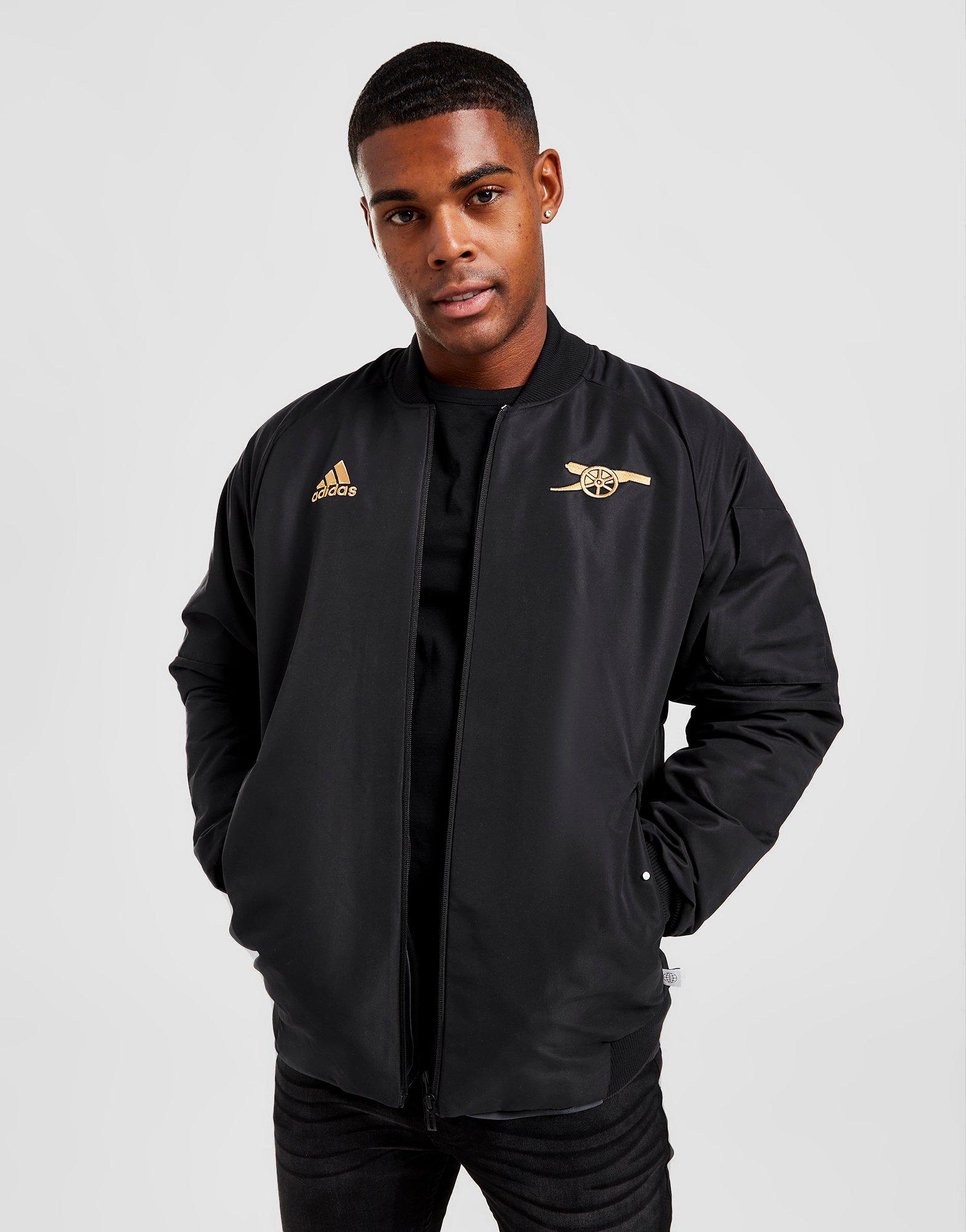 arsenal adidas coat black