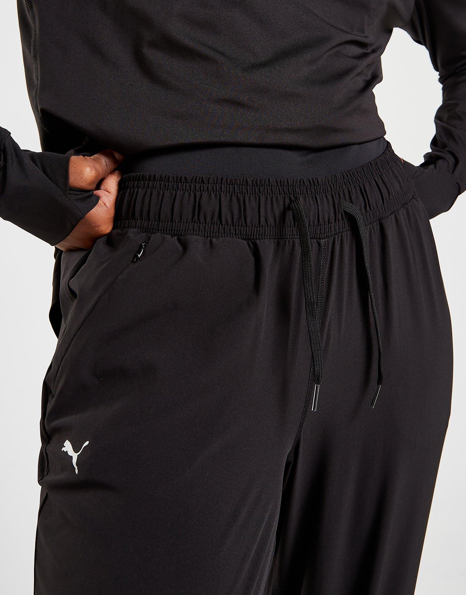 PUMA Modest Activewear Wide Leg Solid Women Black Track Pants