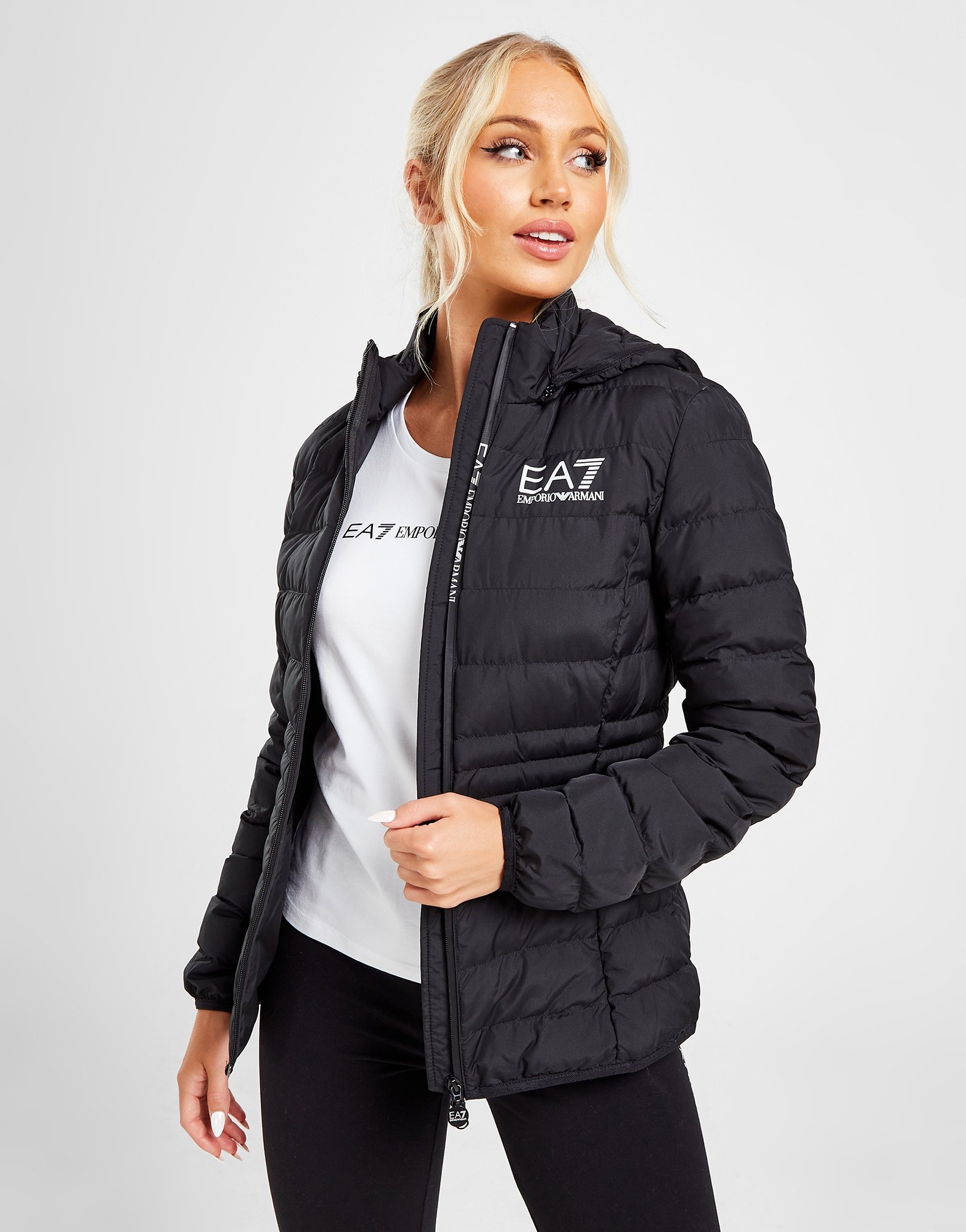 Black Emporio Armani EA7 Logo Zip Jacket | JD Sports UK