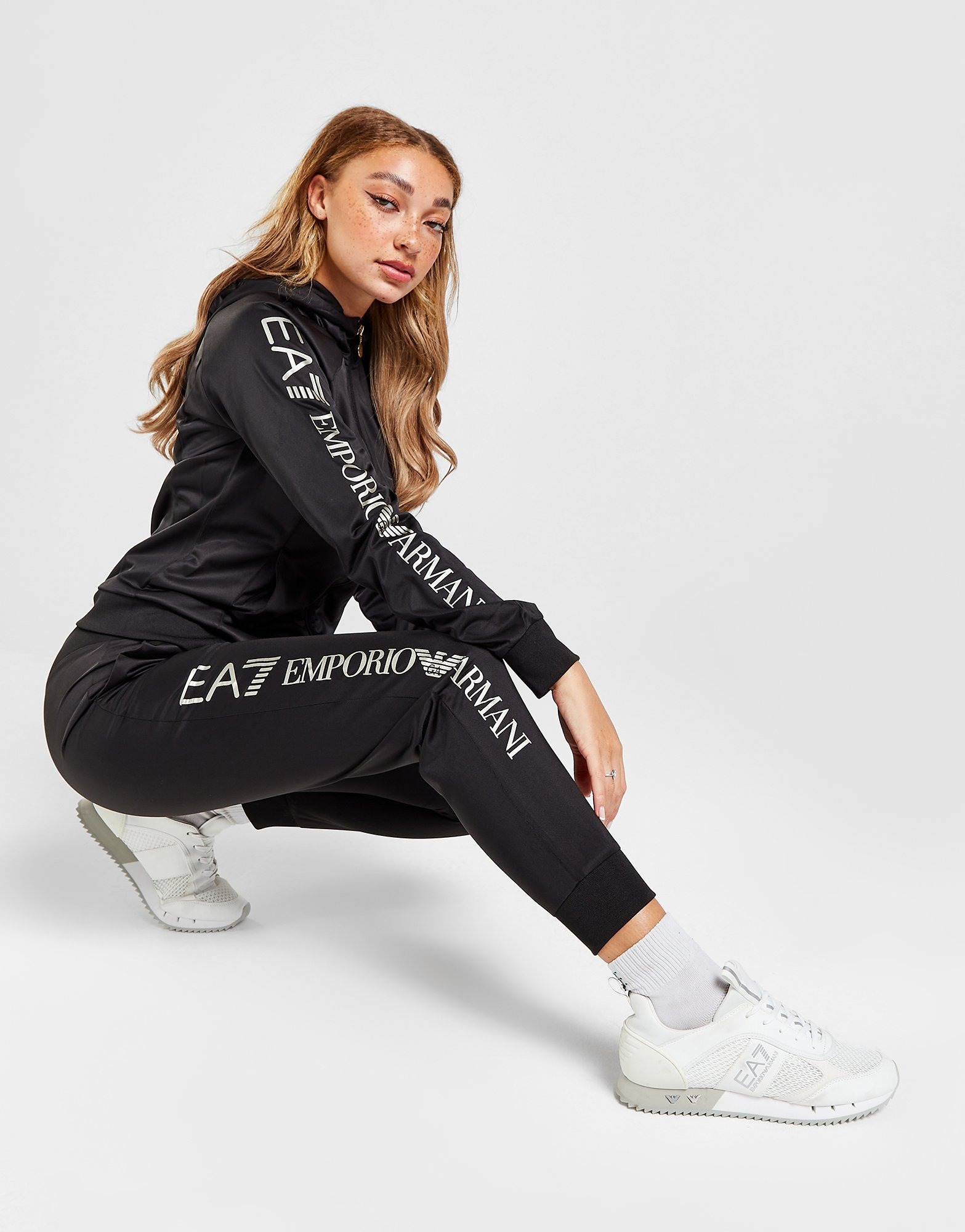 gym and workout clothes Emporio Armani Activewear Womens Activewear Emporio Armani Fundamental Sporty Tracksuit In Technical Fabric in Black gym and workout clothes 