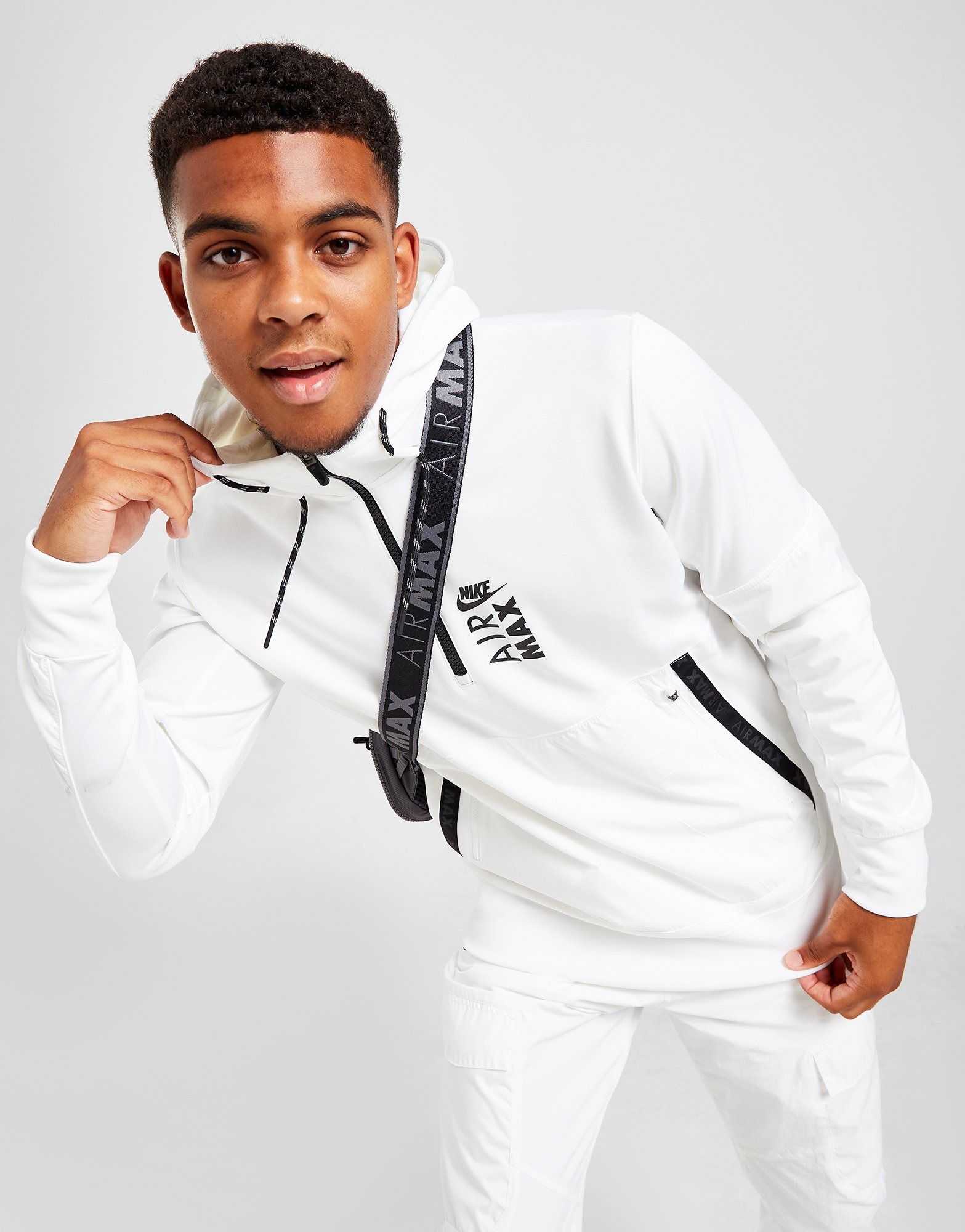 White Nike Air Max 1/2 Zip Hoodie | JD Sports UK