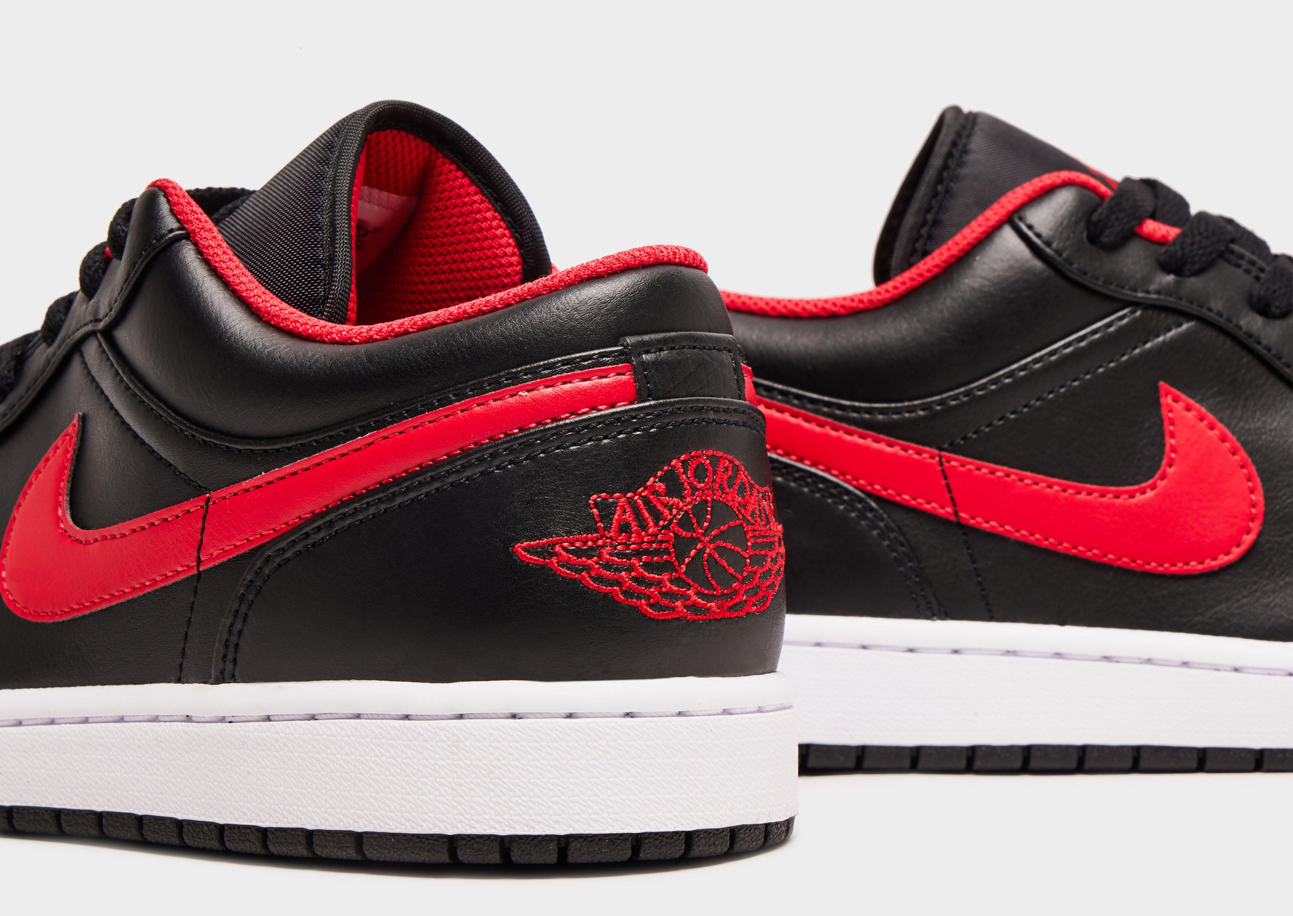 Air jordan 1 low black best sale red white