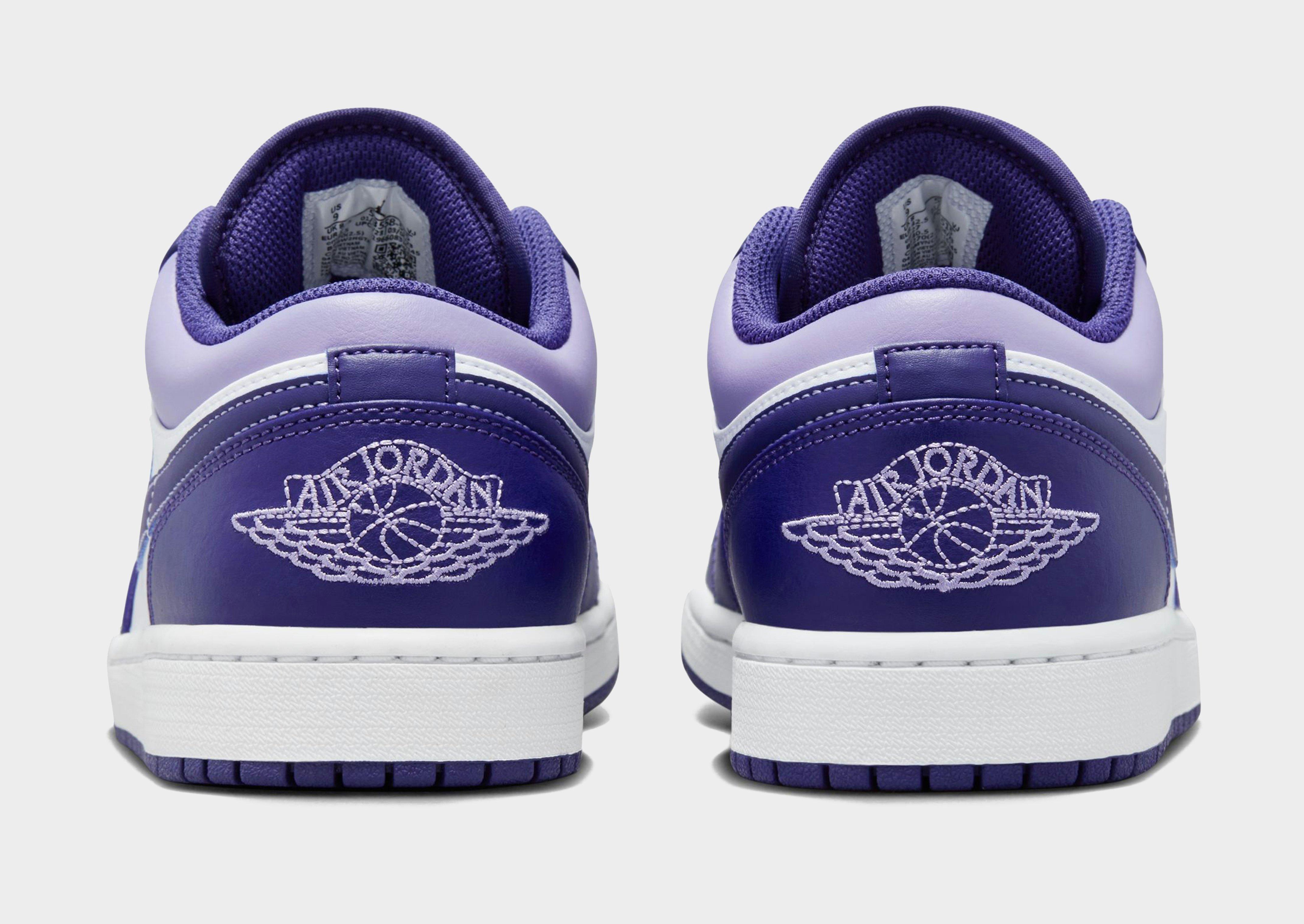 Purple low top on sale jordans