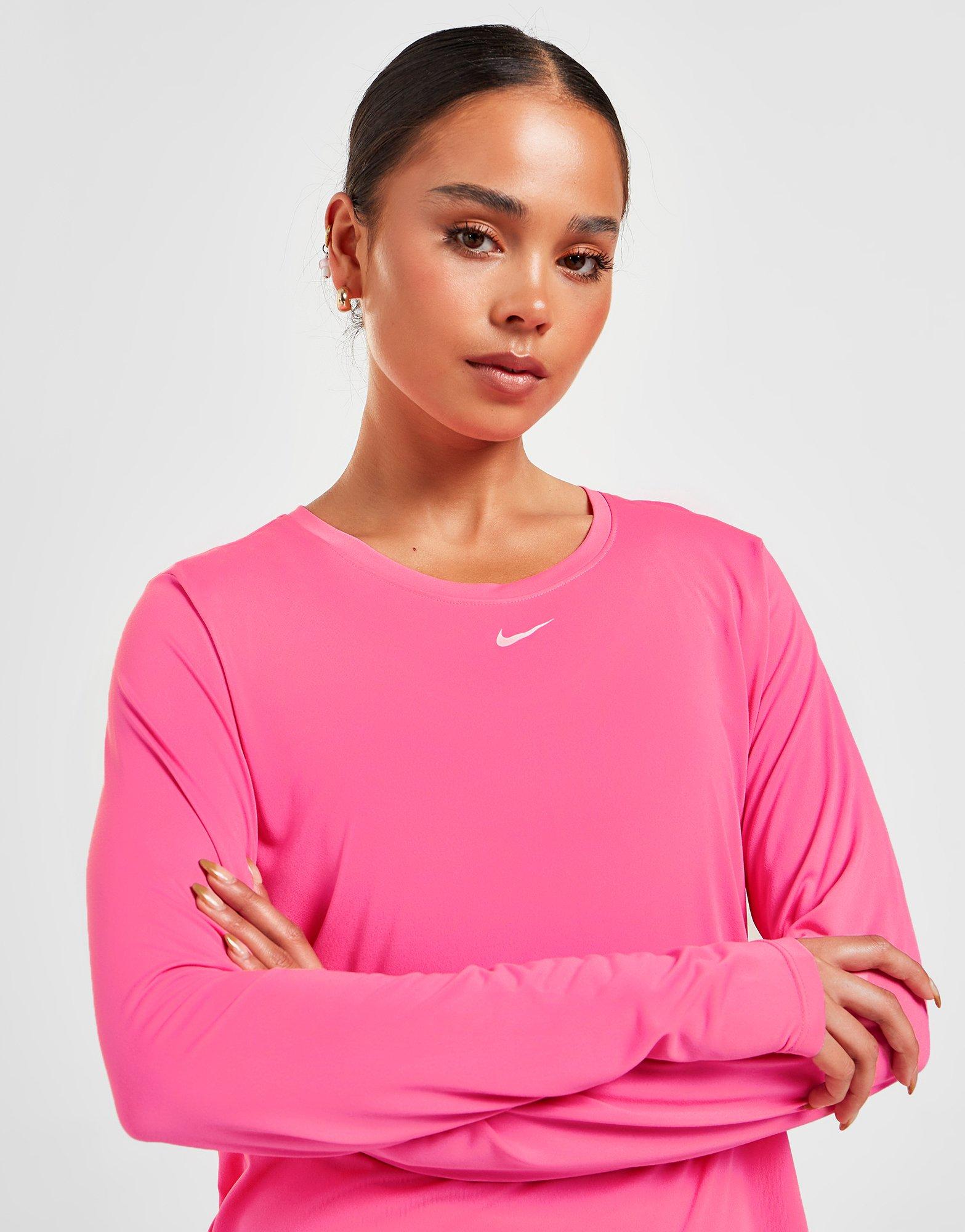 Pink nike long sales sleeve shirt