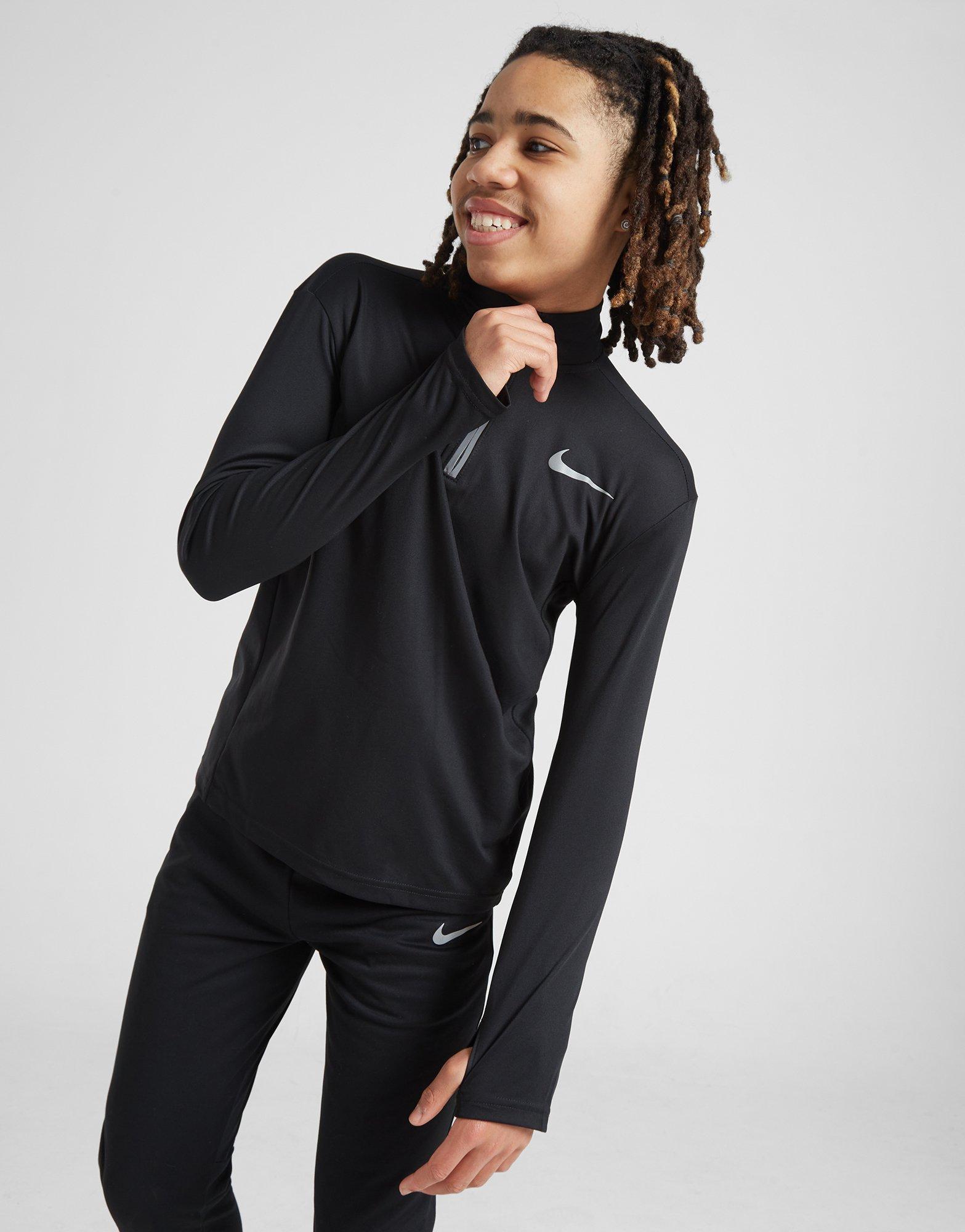 Black Nike Dri-FIT Poly+ 1/4 Zip Top Junior