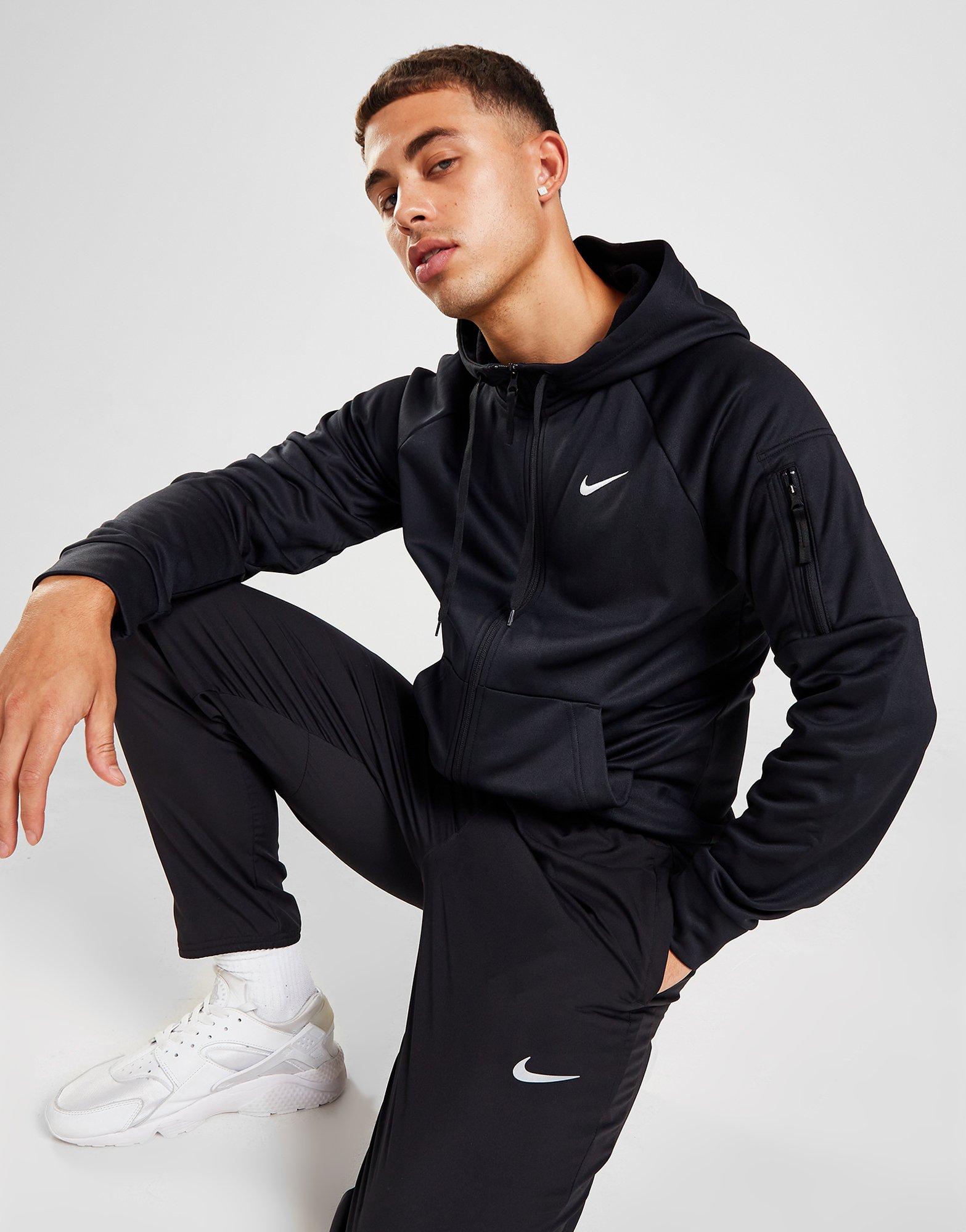 NIKE Mens Club Hoodie Jogger Full Tracksuit Fleece Black Zip Hoody Modern  Sports