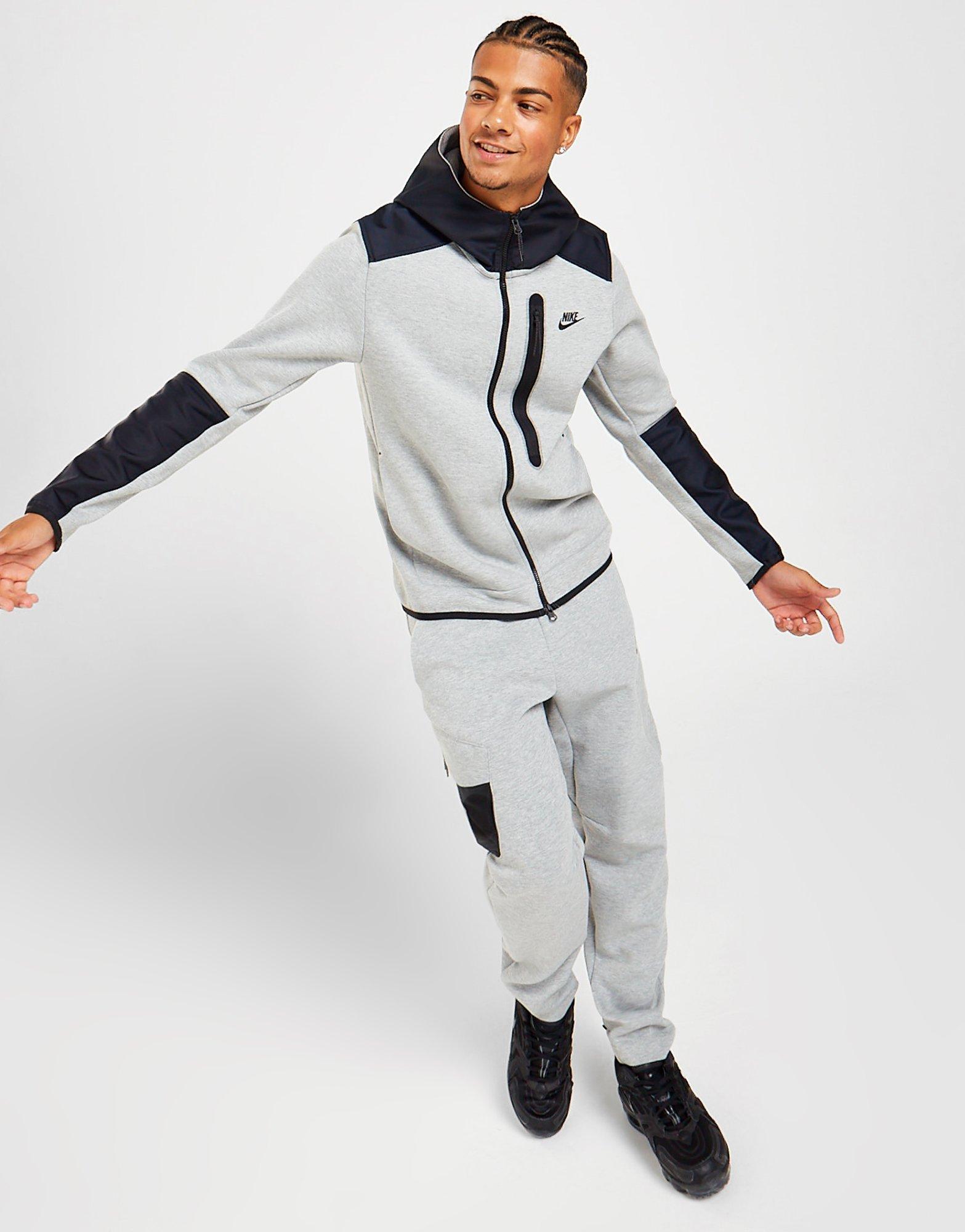 Nike Tech Fleece Tracksuit Overlay Grey Black ubicaciondepersonas