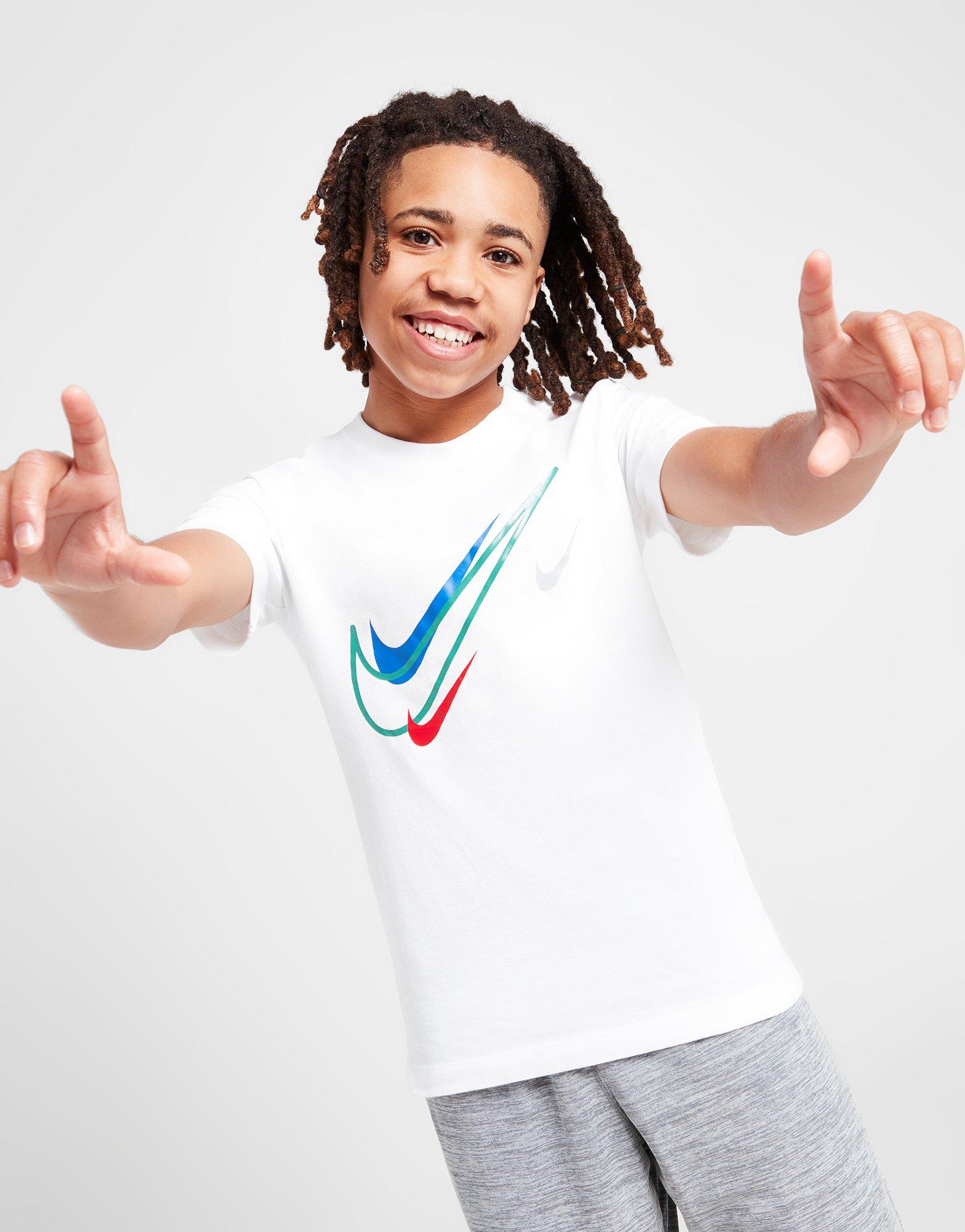 White Nike Multi Swoosh T-Shirt - JD 