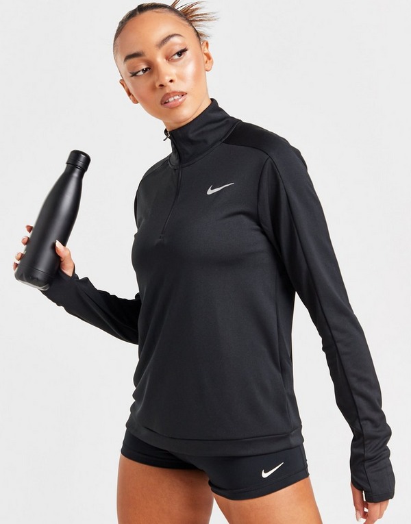 Sort Nike Running Pacer Zip Dri-FIT Top Dame - Sports Danmark
