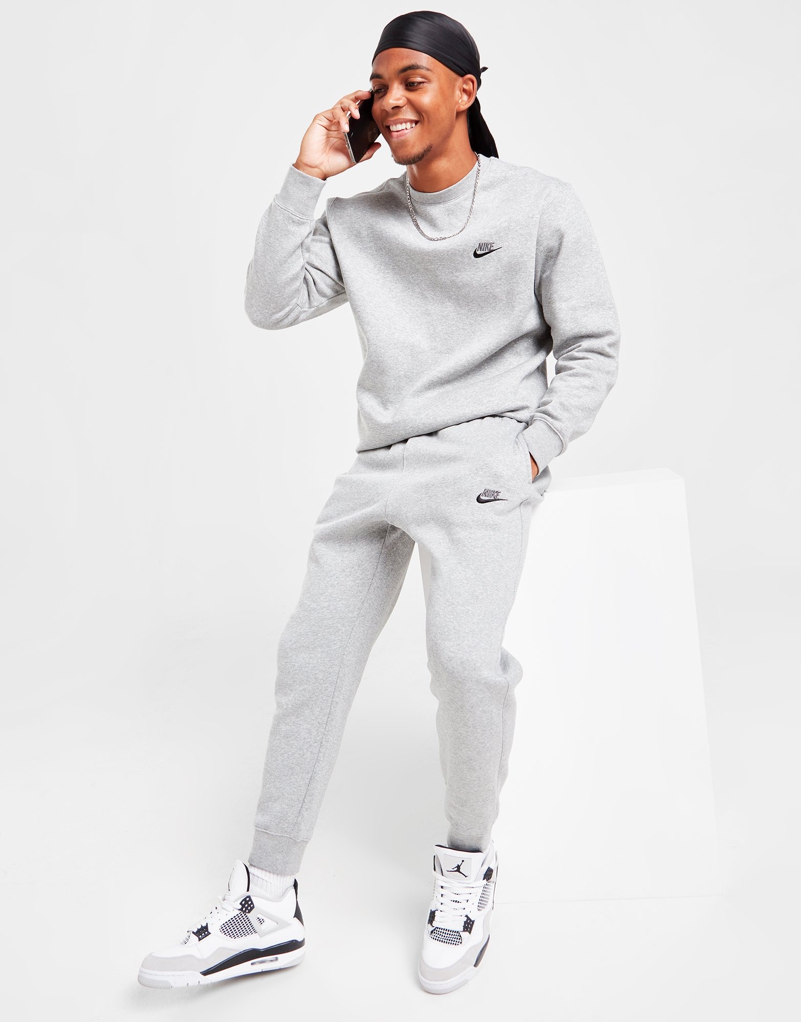Grey Nike Foundation Fleece Joggers | Sports UK