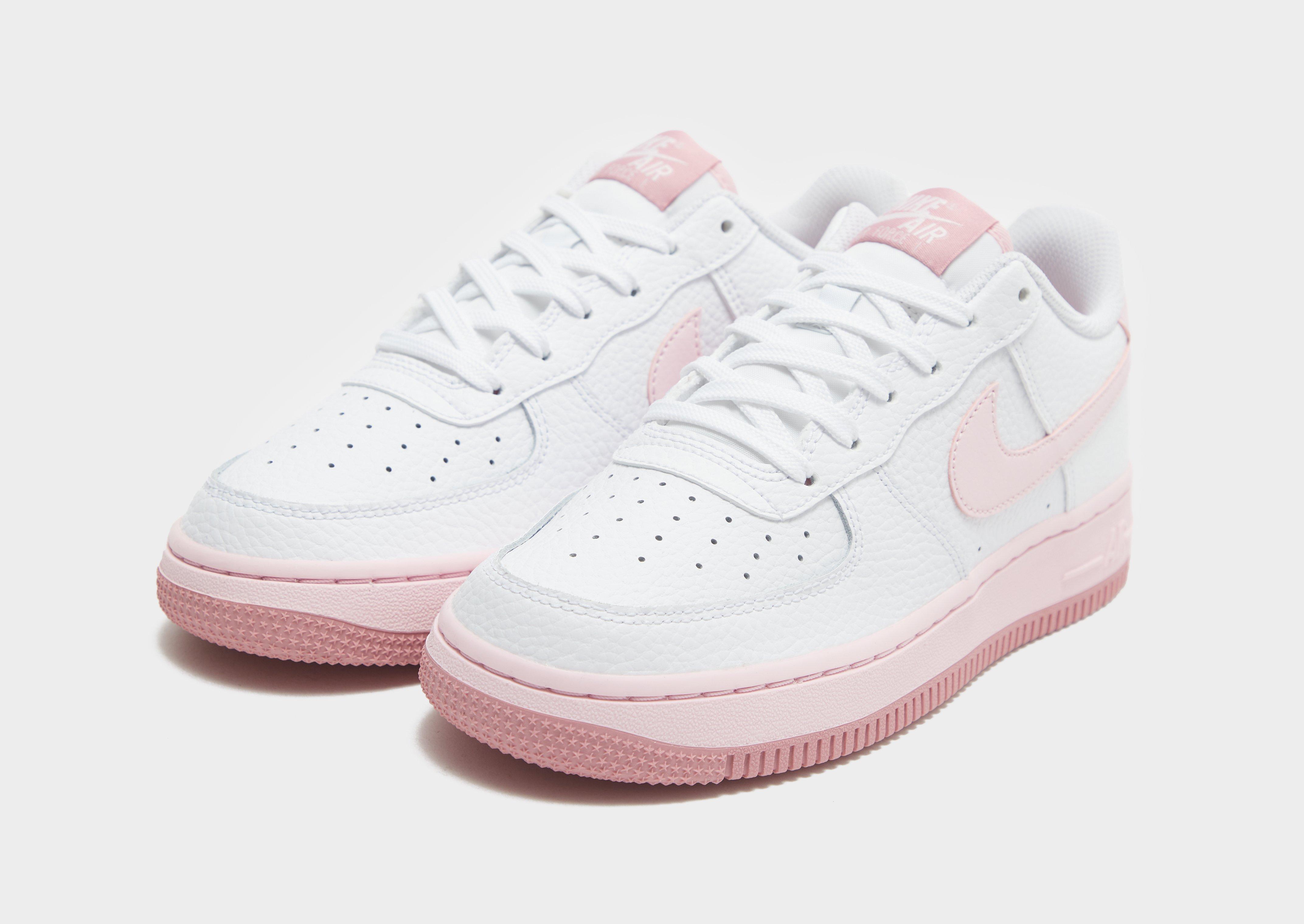 white and pink air force junior