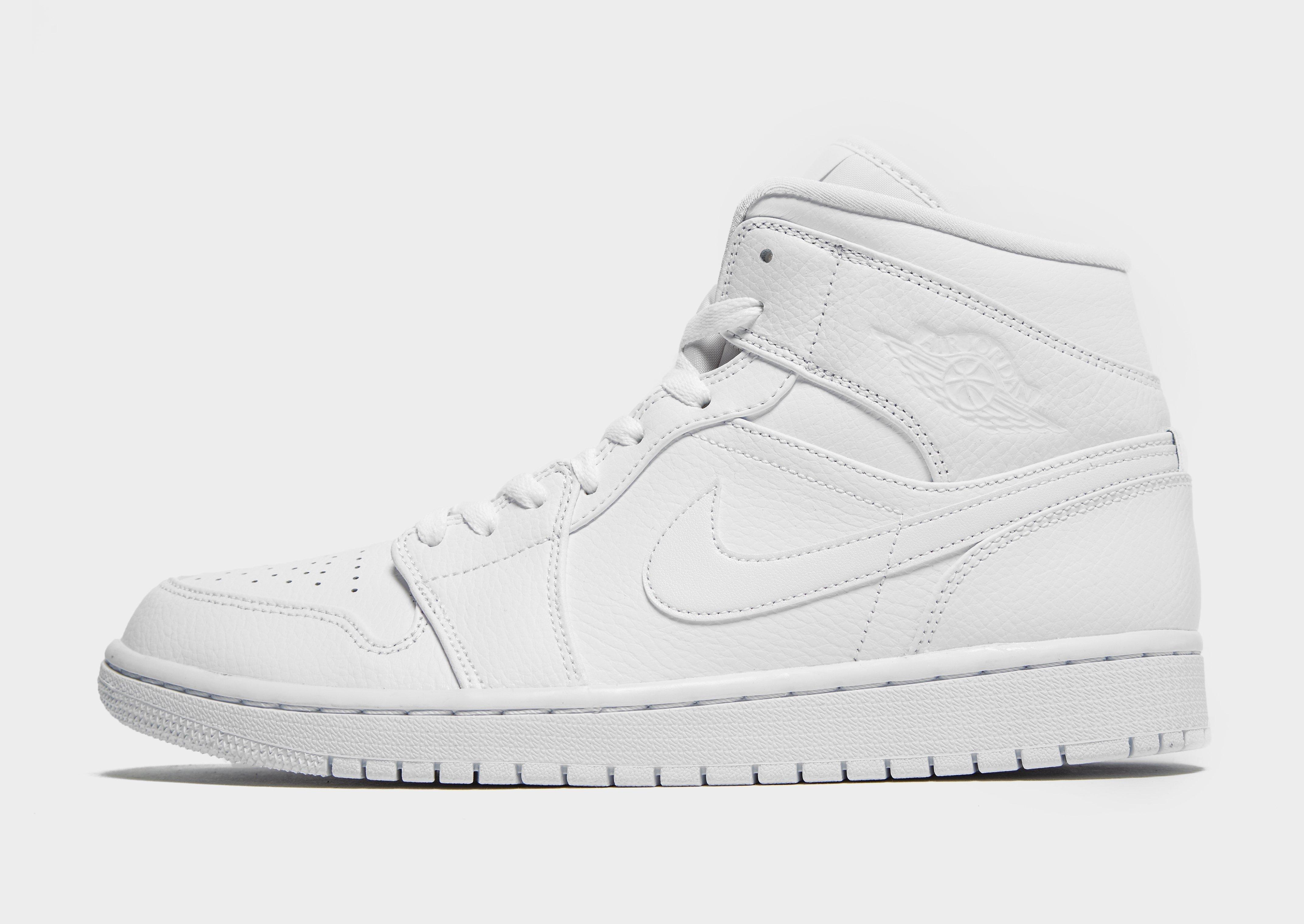 White Jordan Air 1 Mid | JD Sports