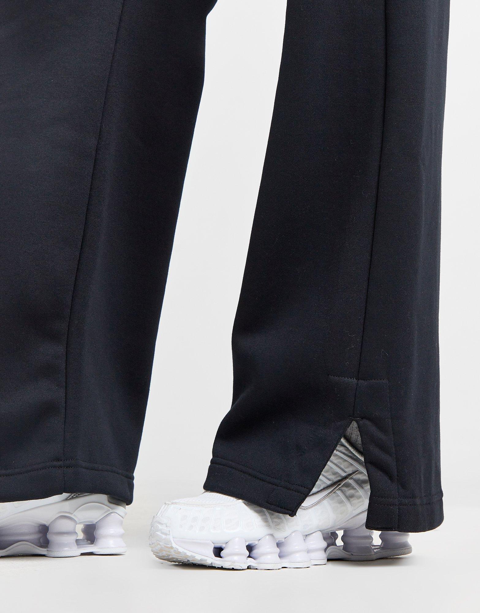 Nike Mini Swoosh High Waisted Wide Leg Trackies in Black