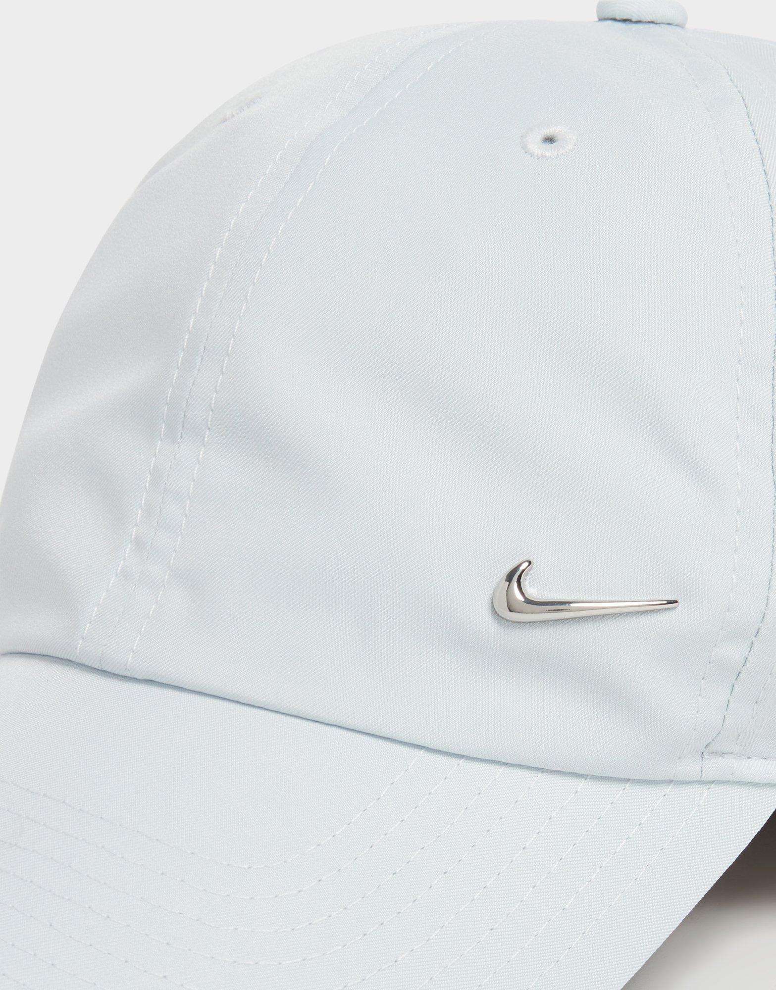 black nike hat with silver tick