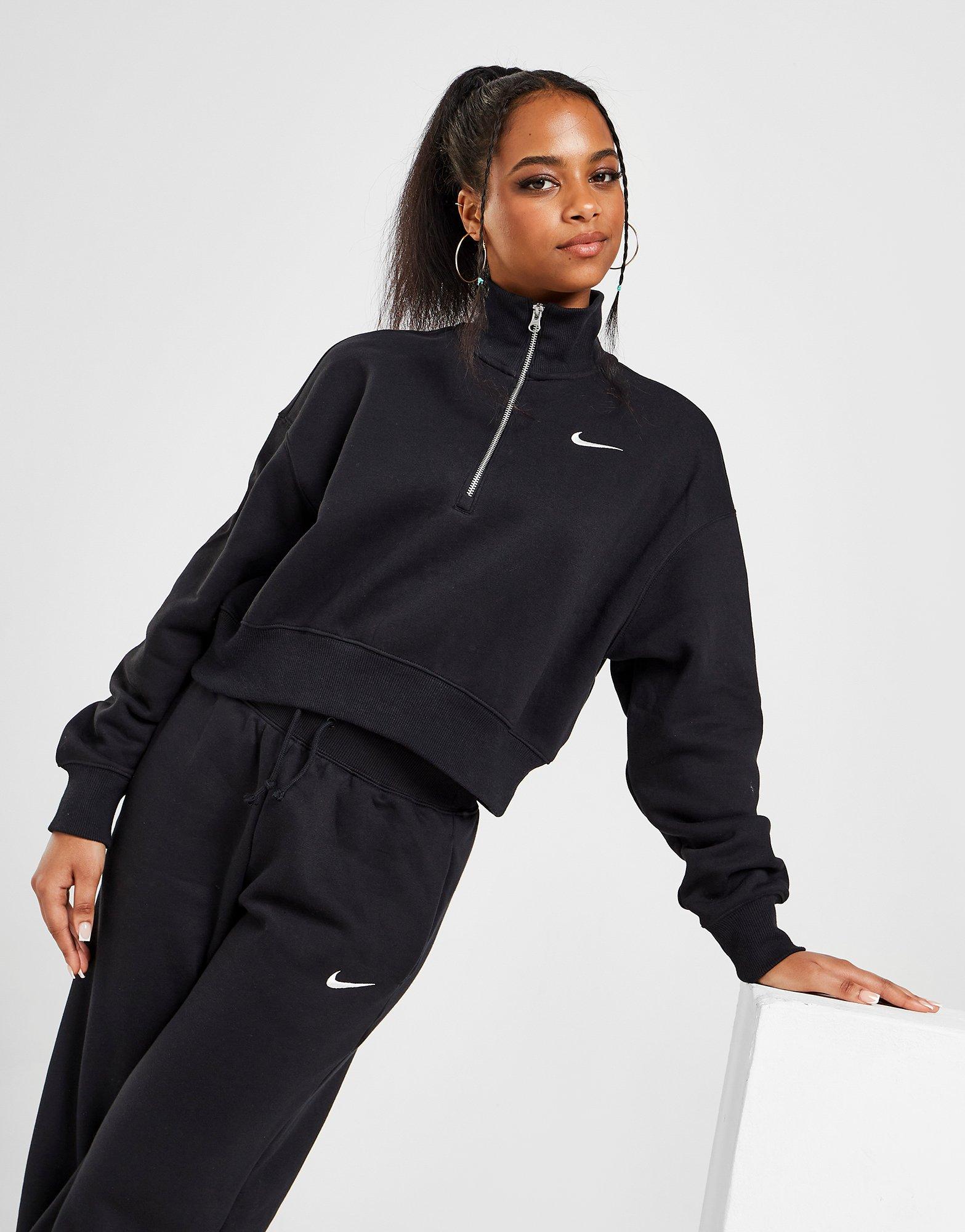 nike quarter zip black womens