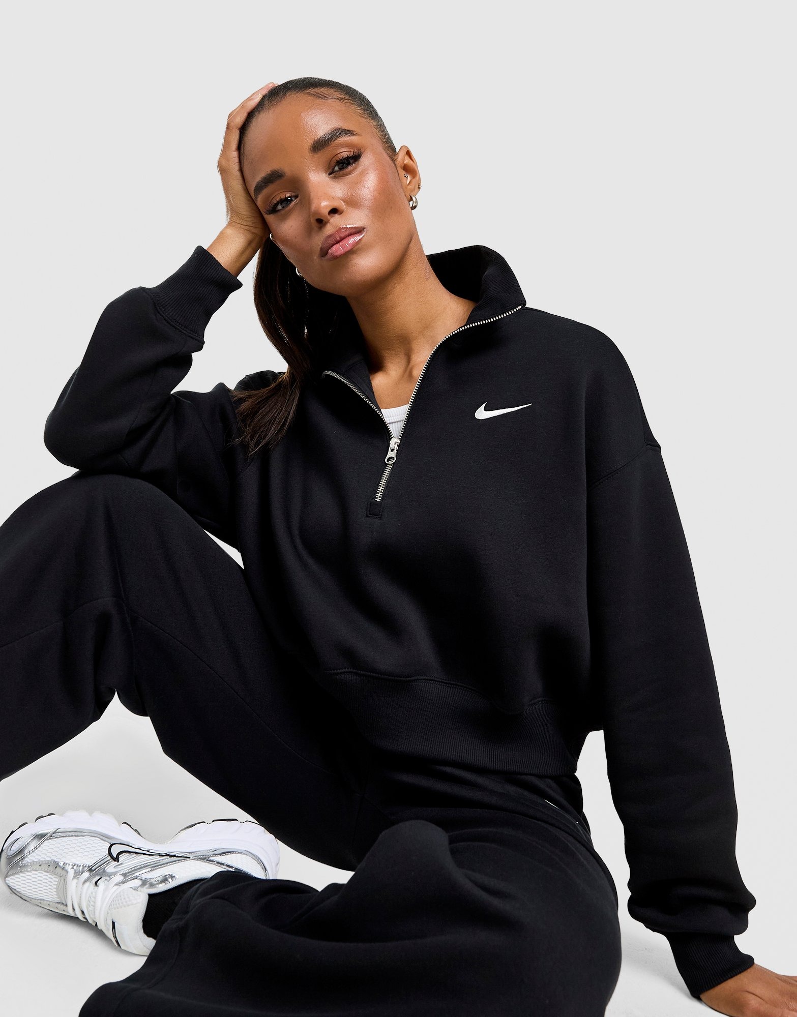 Black Nike Phoenix 1/4 Zip Top - JD Sports Global