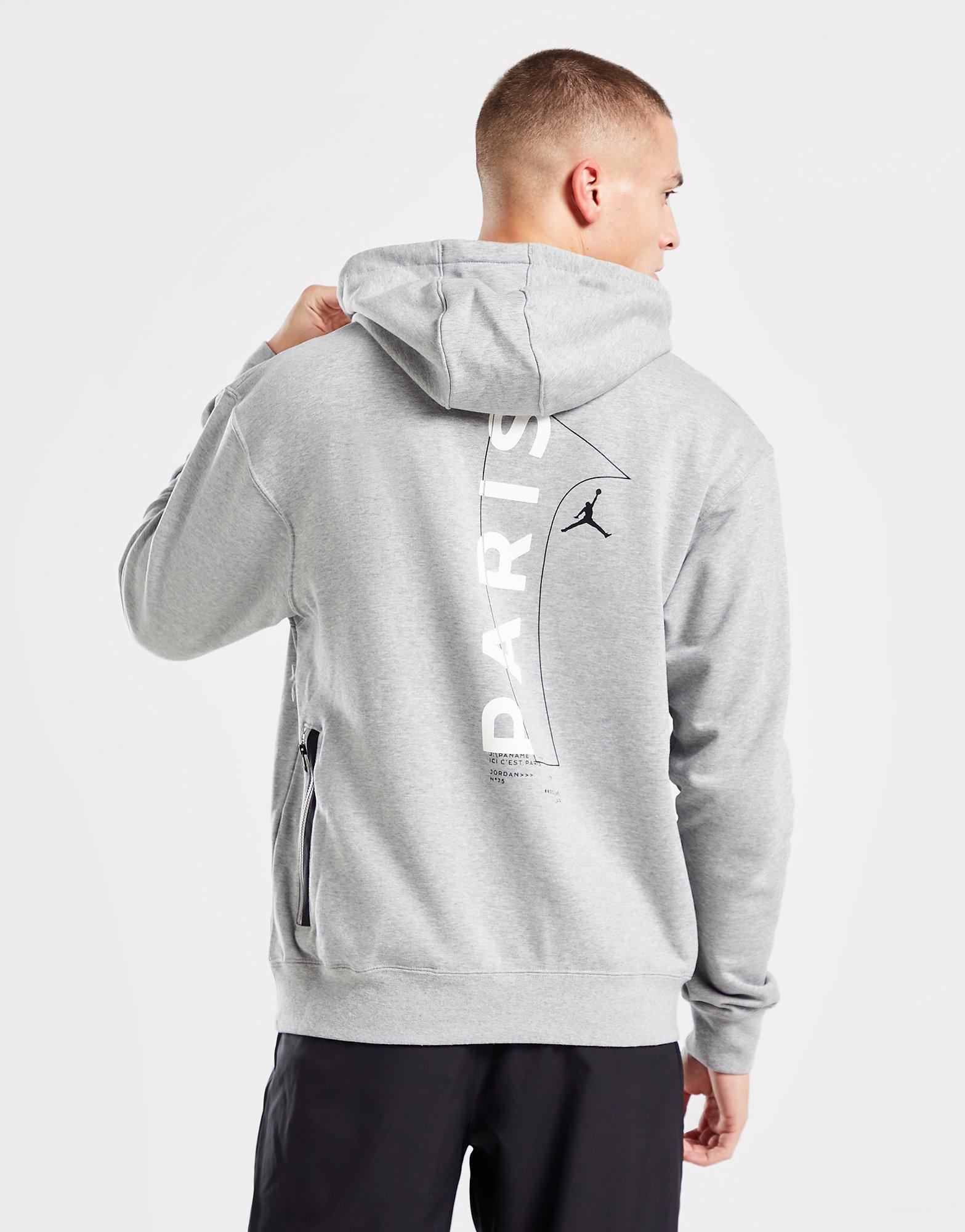 Grey Jordan x Paris Saint-Germain Pullover Hoodie - JD Sports Singapore