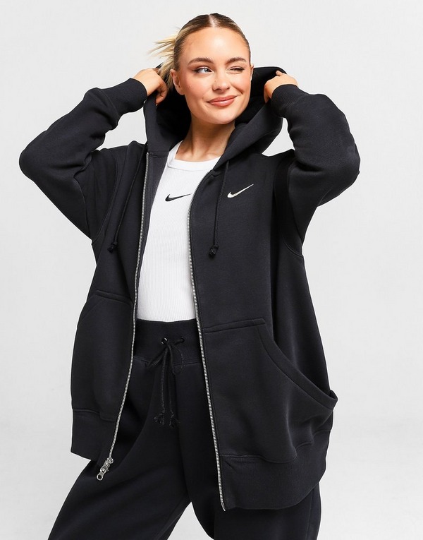 Nike Sweat à Capuche Phoenix Oversize Polaire Femme Noir- JD