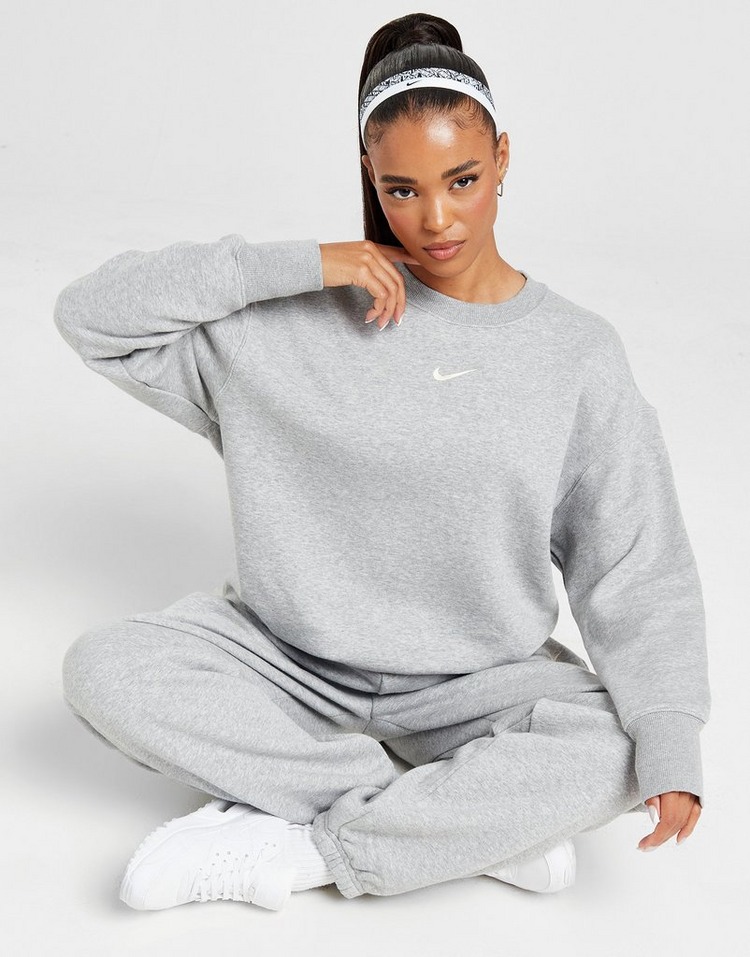 Grey Nike Phoenix Fleece Oversized Crew Sweatshirt | JD Sports UK