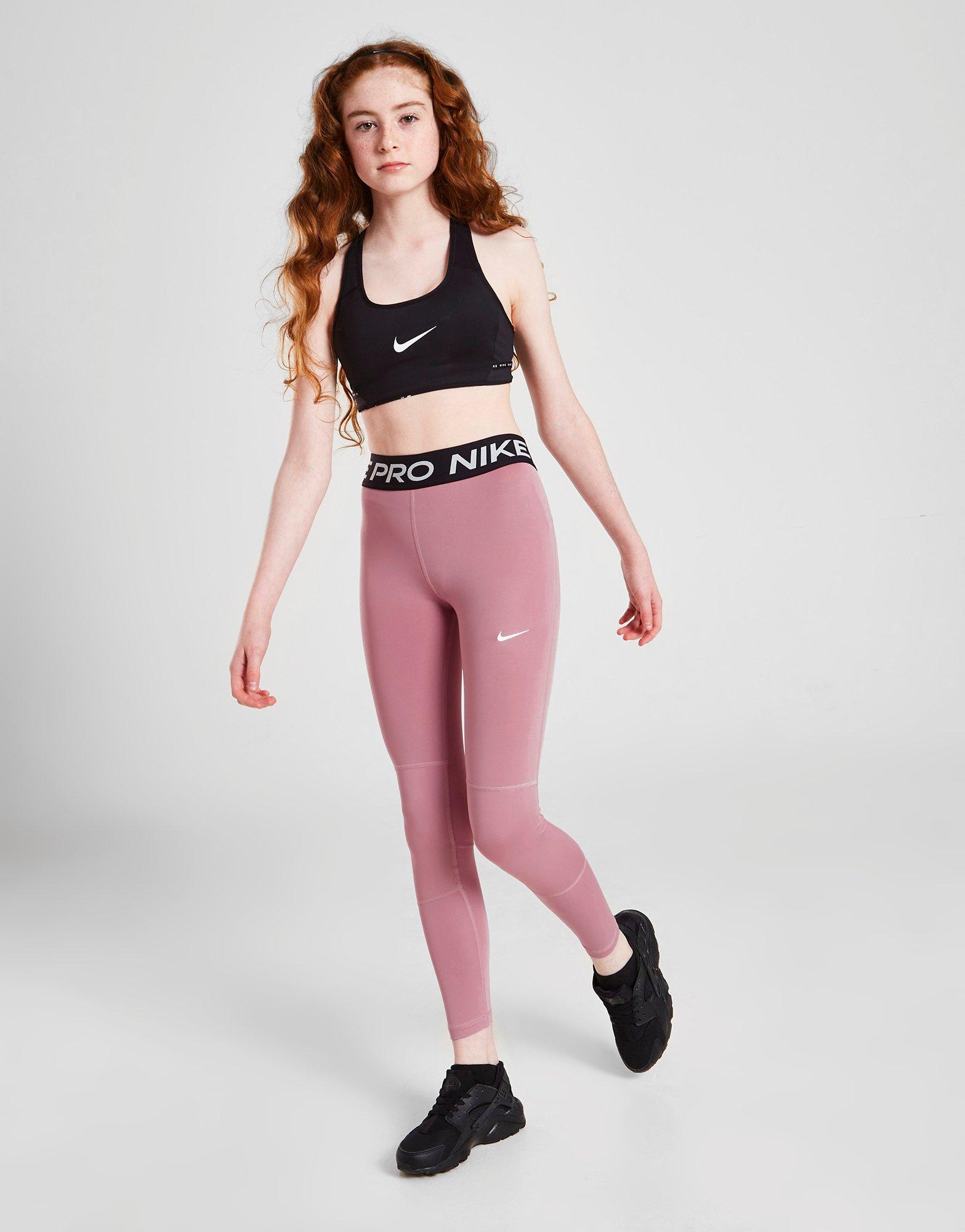 Pink Nike Pro Girls Fitness Tights Junior JD Sports Global