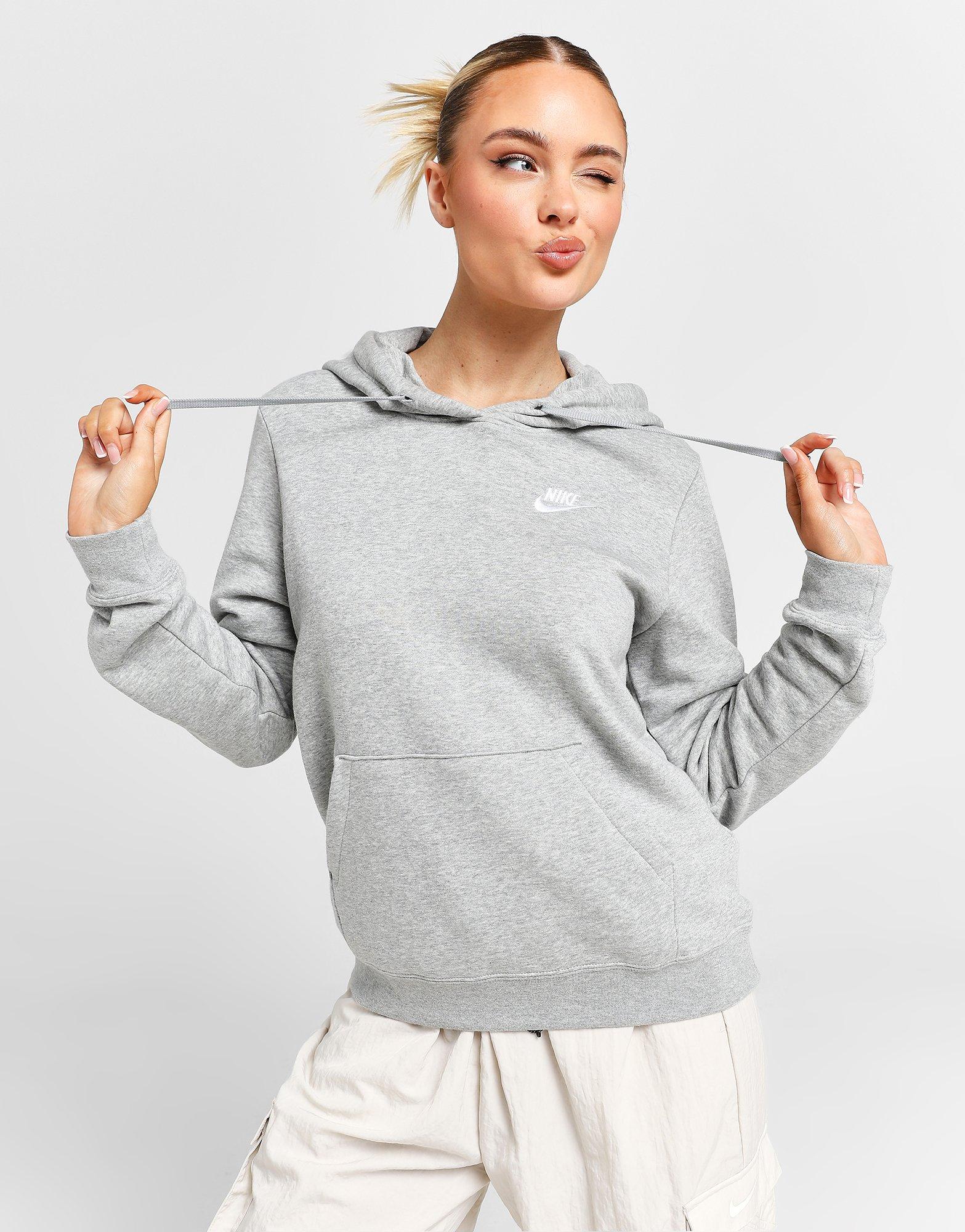 Grey Nike Sportswear Club Fleece Overhead Hoodie