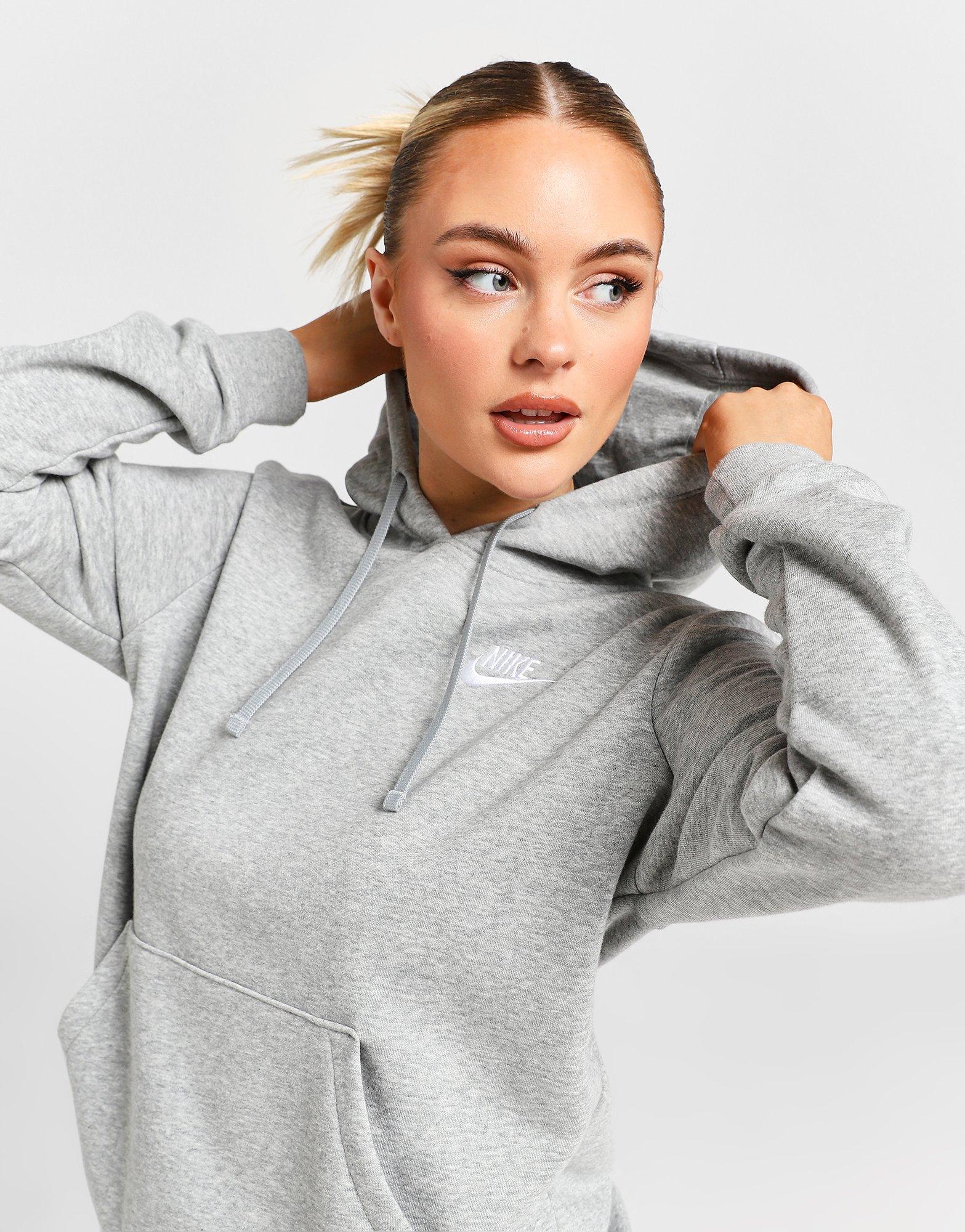 Blusa Nike Sportswear Rally Funnel Neck Hoody DK Logo Cinza