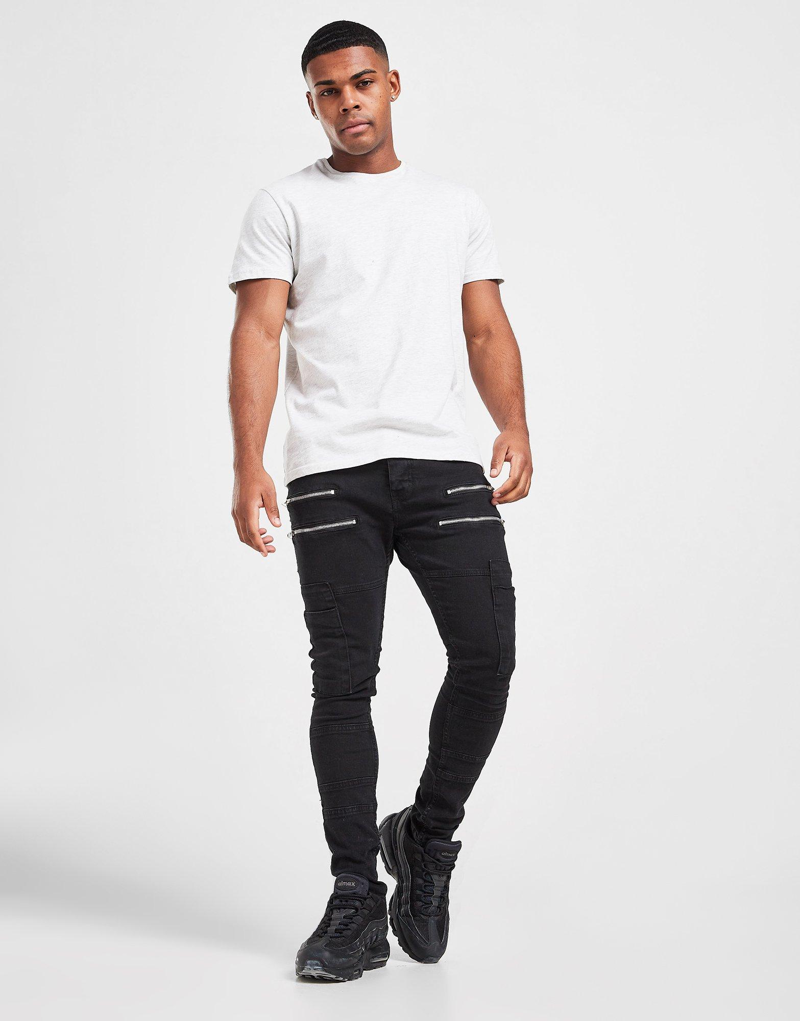 Brave Soul Double Multi Zip Jeans