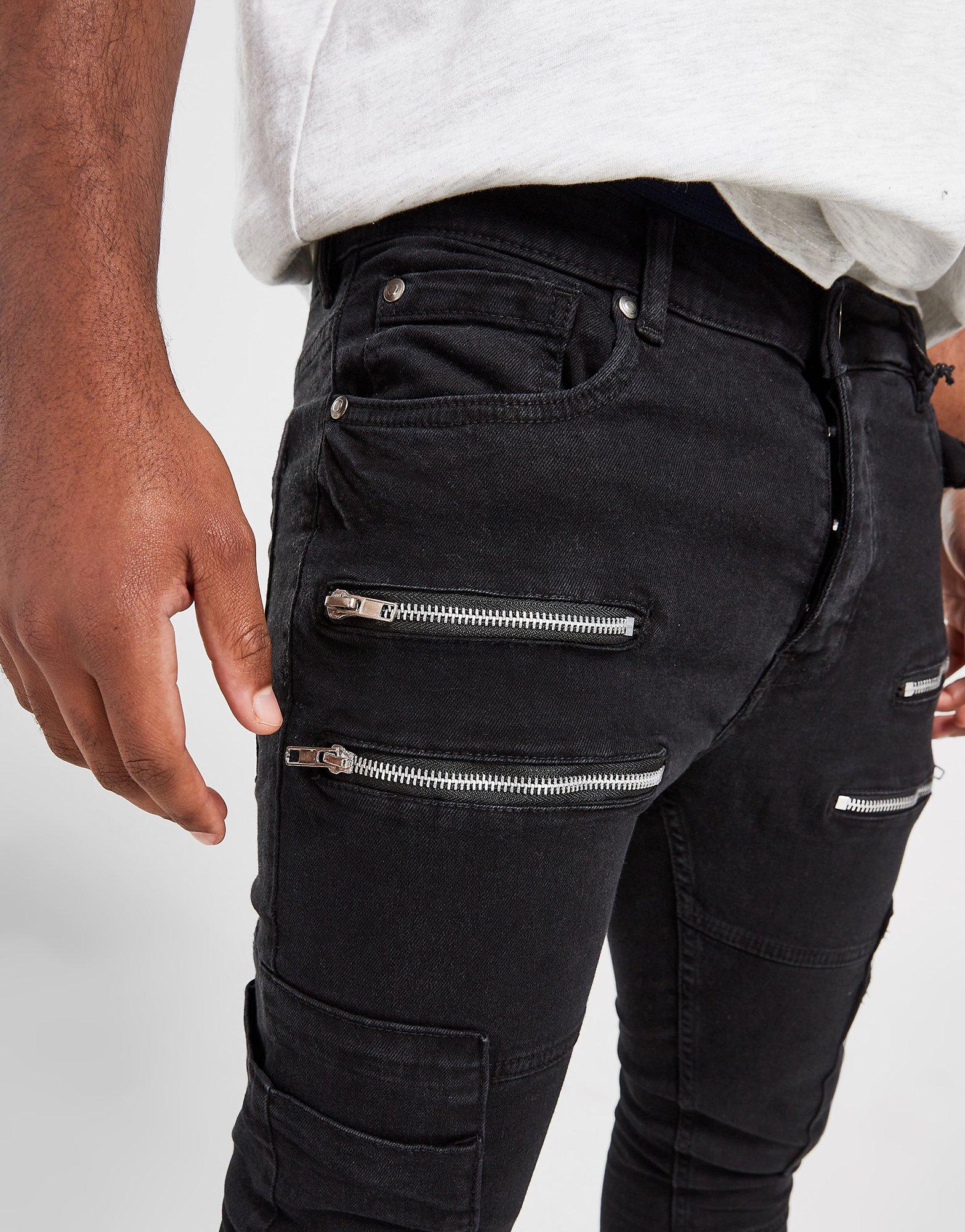 Brave Soul Double Multi Zip Jeans