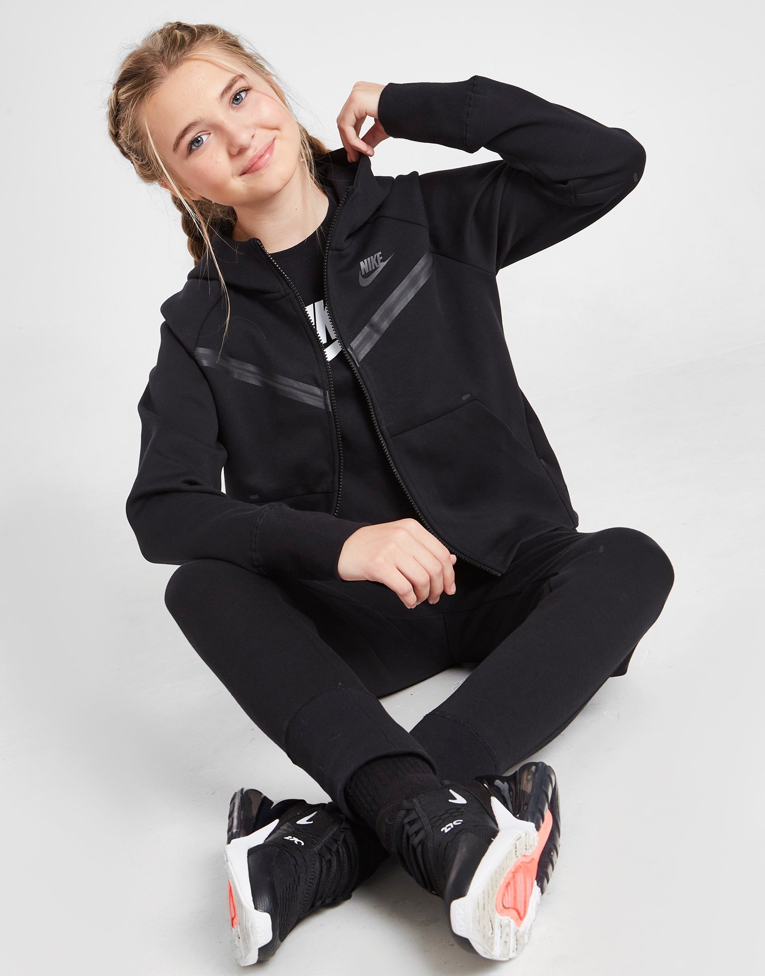 Nike Girls' Tech Fleece Full Zip Hoodie Junior JD Sports UK