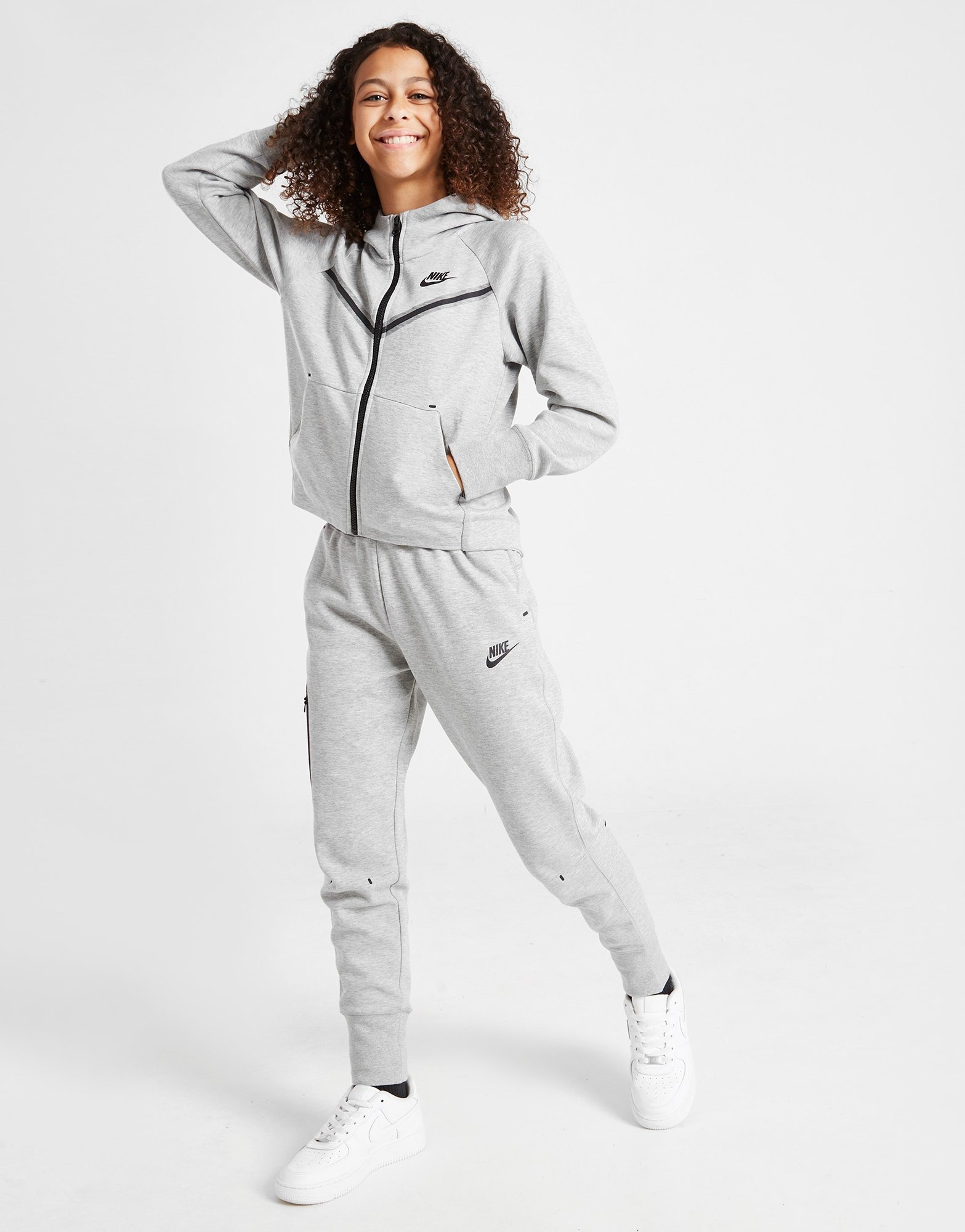 Nike Sportswear Junior Girls’ Tech Fleece Full-Zip Hoodie Pink Oxford ...