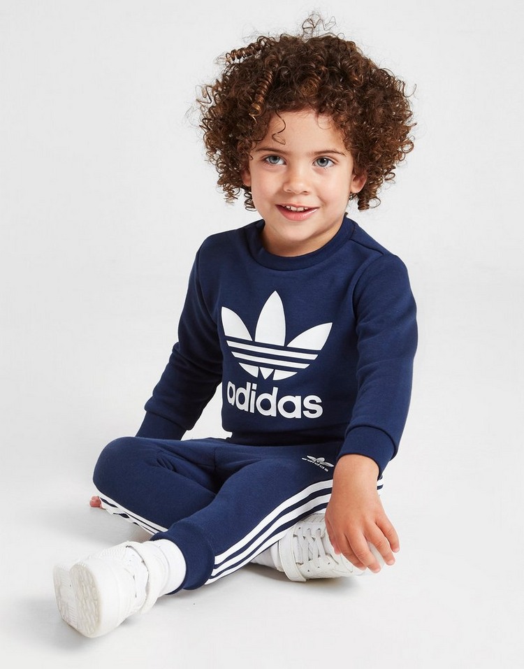 Blue adidas Originals Trefoil Crew Tracksuit Infant | JD Sports UK