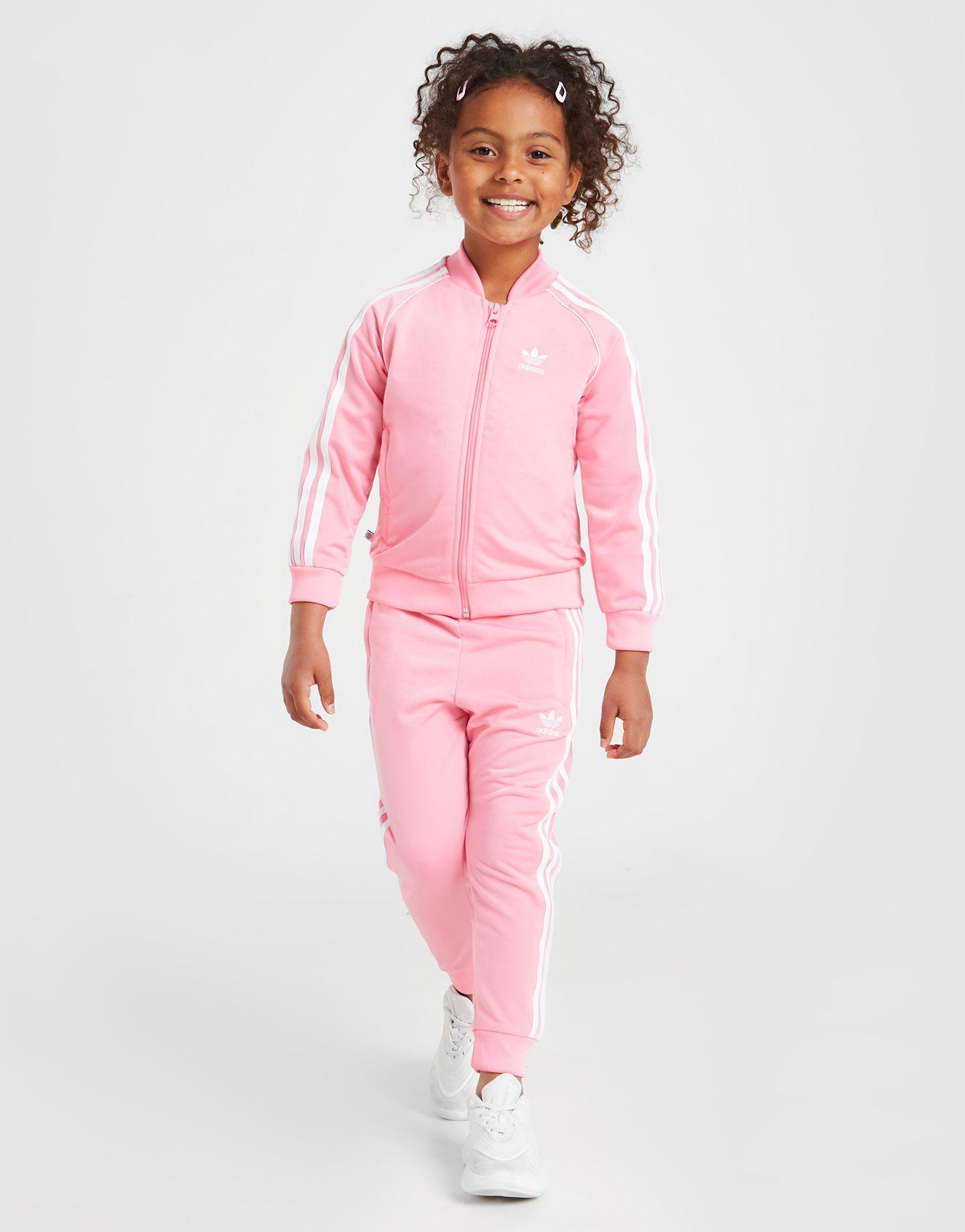 Kids pink hot sale adidas tracksuit