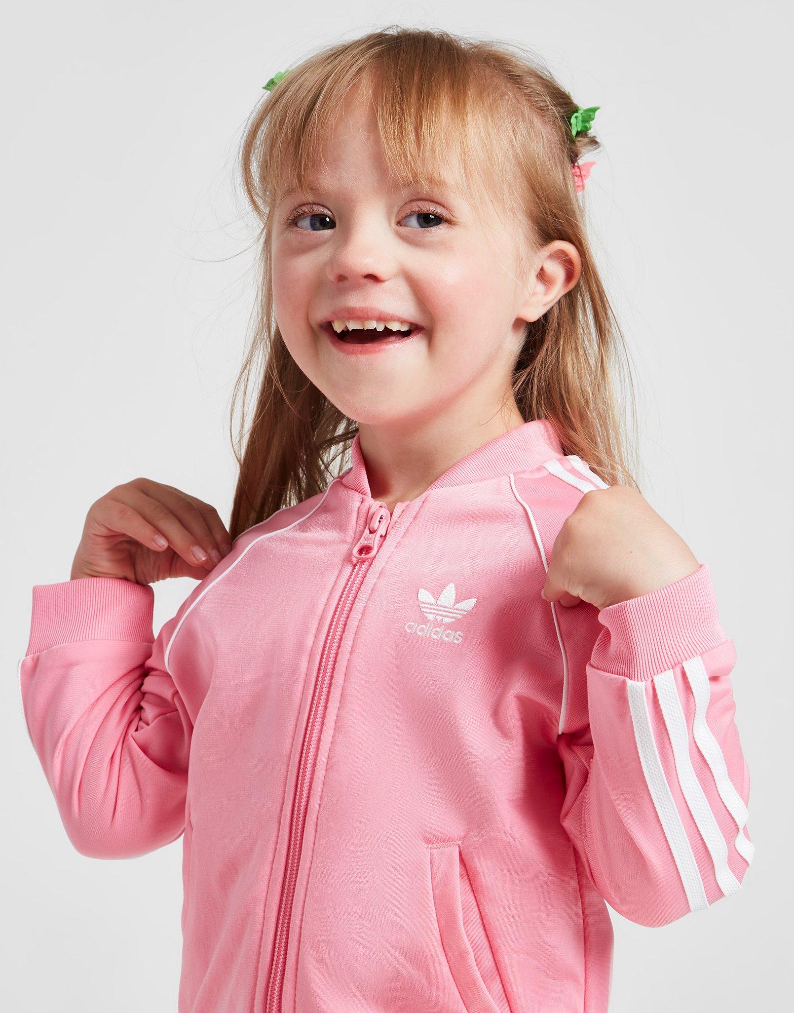 Adidas originals pink on sale tracksuit