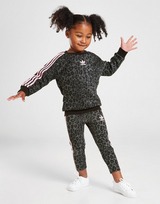 adidas Originals Girls' Leopard Print Crew/Leggings Set Baby