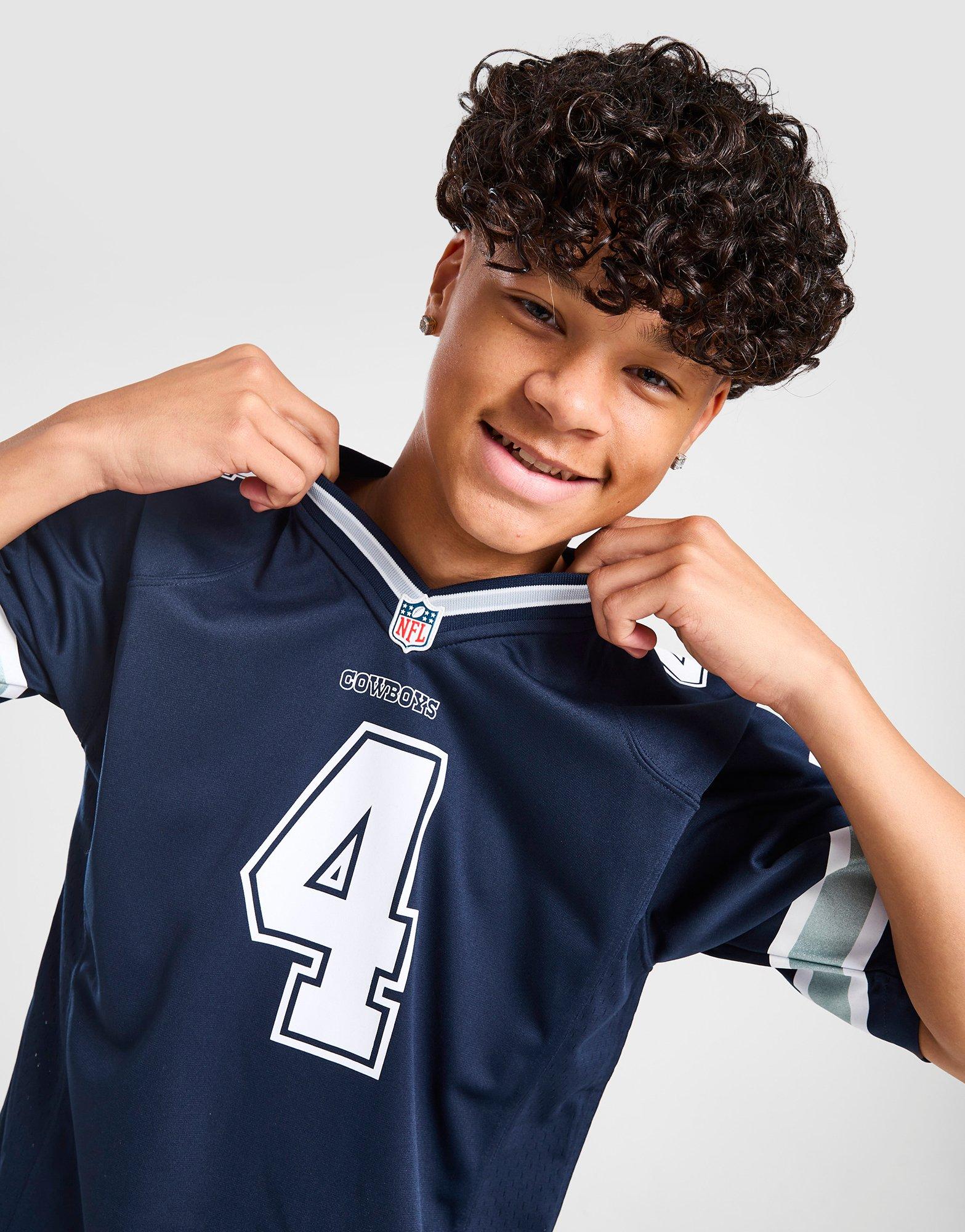 Blue Nike NFL Dallas Cowboys Prescott #4 Jersey Junior