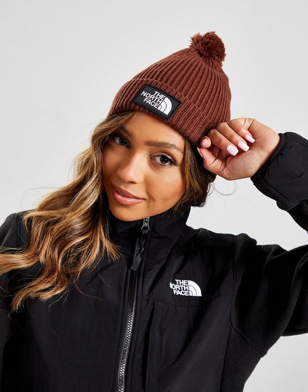 aquí Cantidad de dinero lengua Brown The North Face Logo Pom Beanie Hat | JD Sports Global