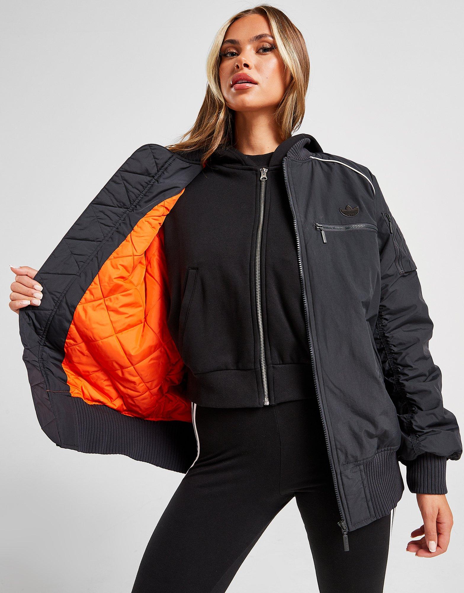 Adidas long bomber jacket womens online