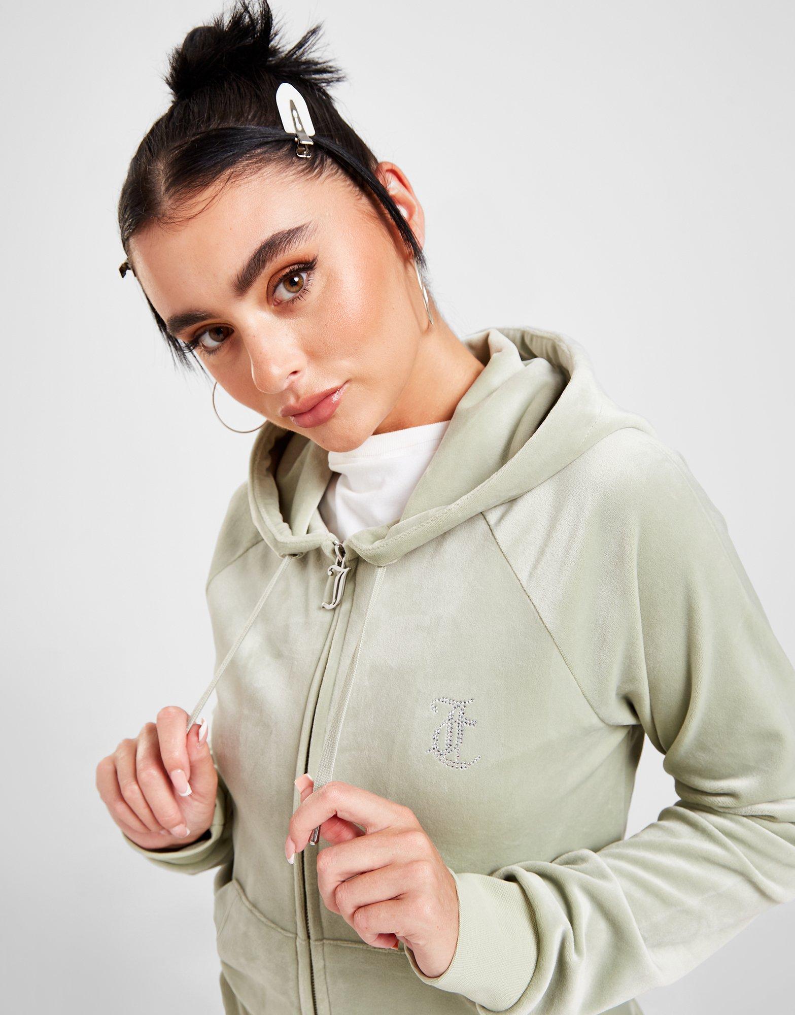 Juicy Couture Diamante Velour Full Zip Hoodie