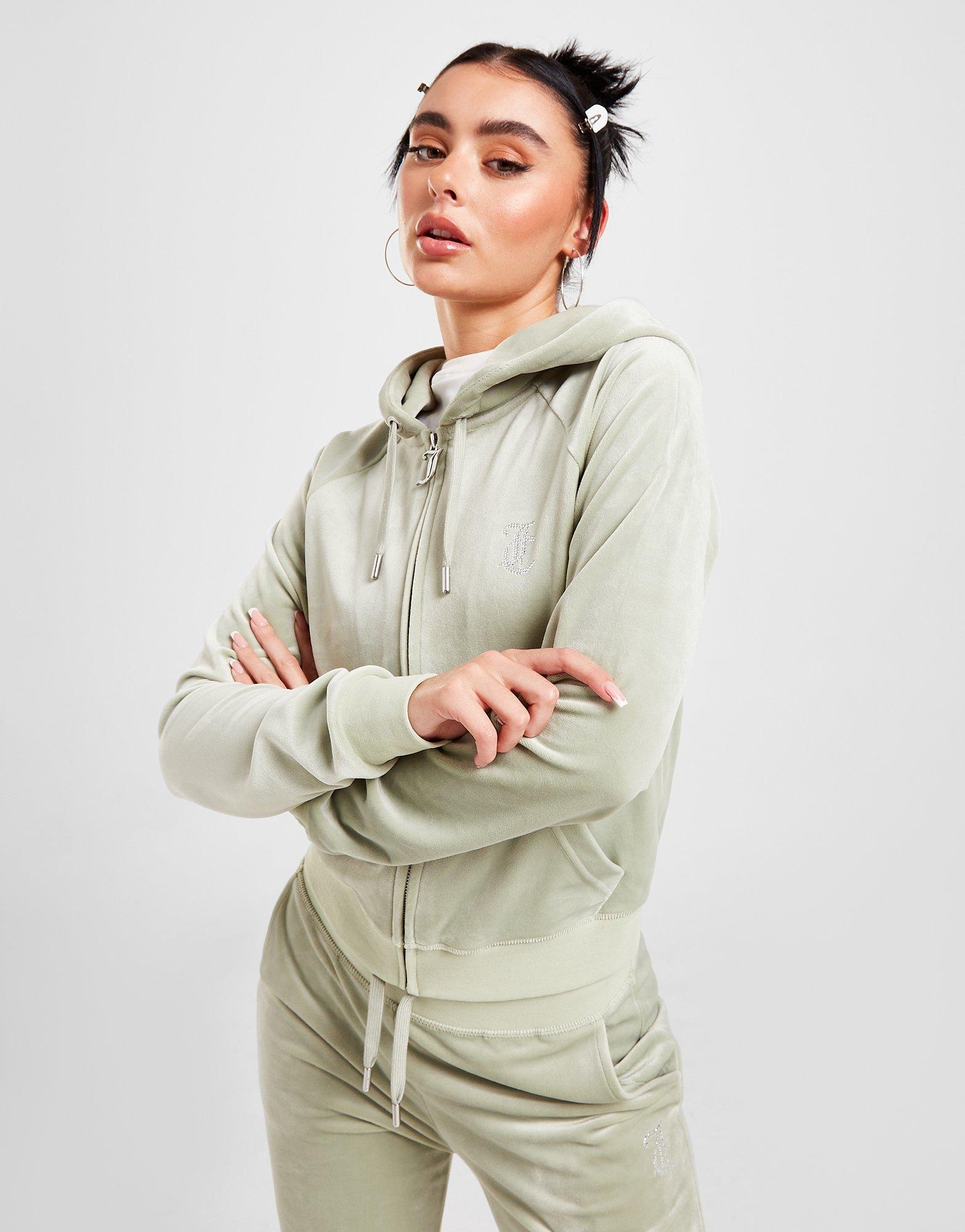 Juicy Couture Diamante Velour Full Zip Hoodie