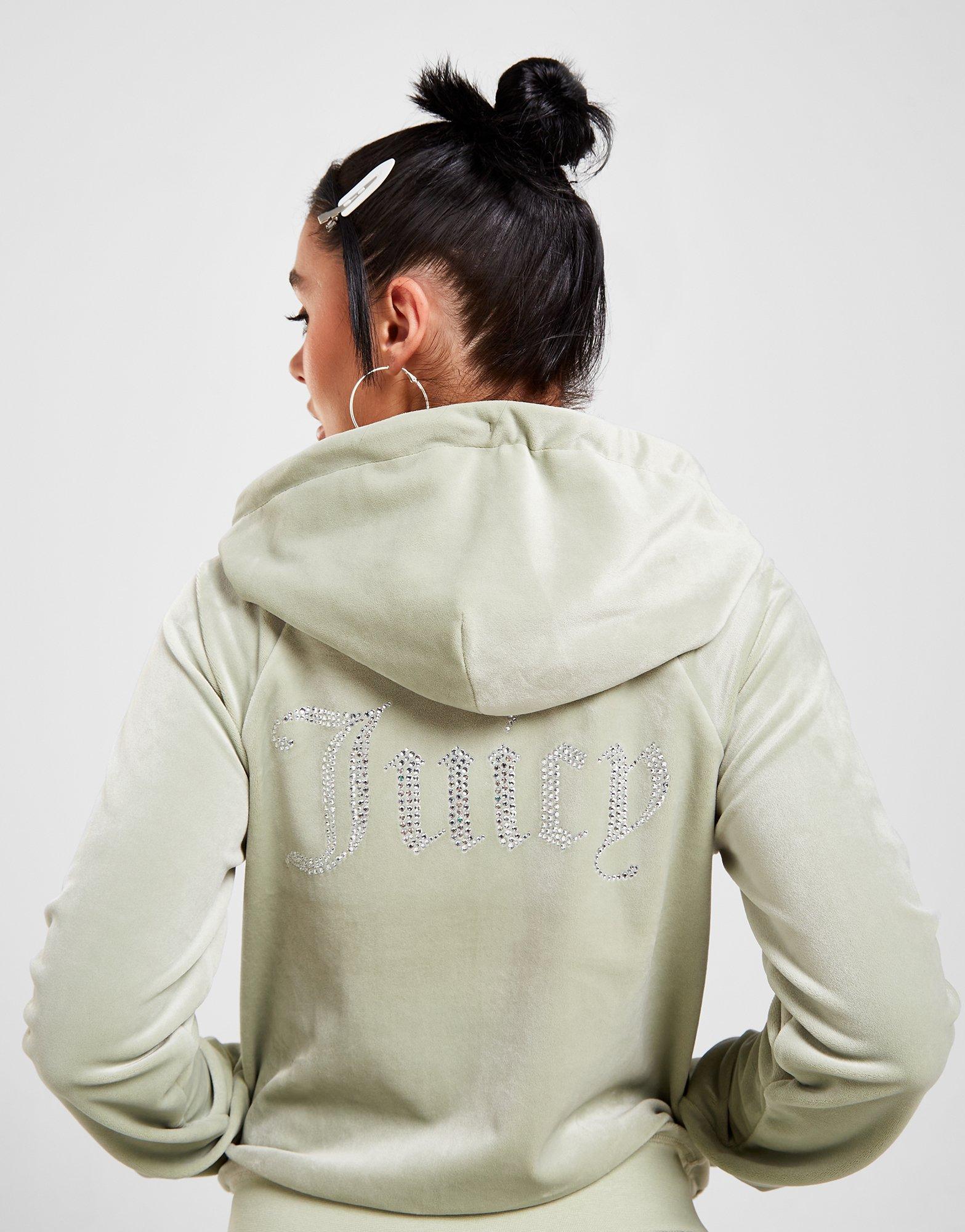 Juicy Couture Diamante Velour Full Zip Hoodie