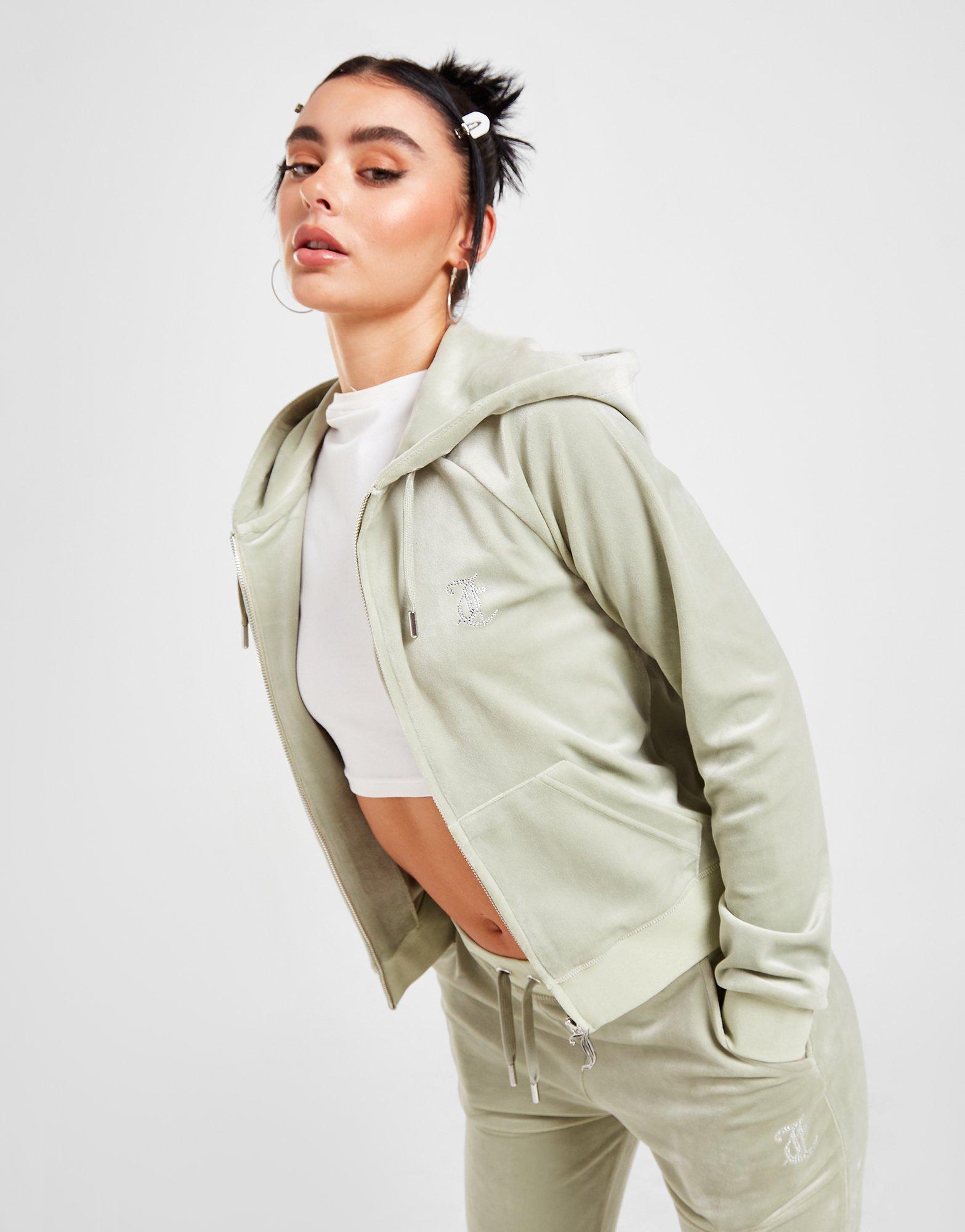 Juicy Couture Diamante Velour Full Zip Hoodie
