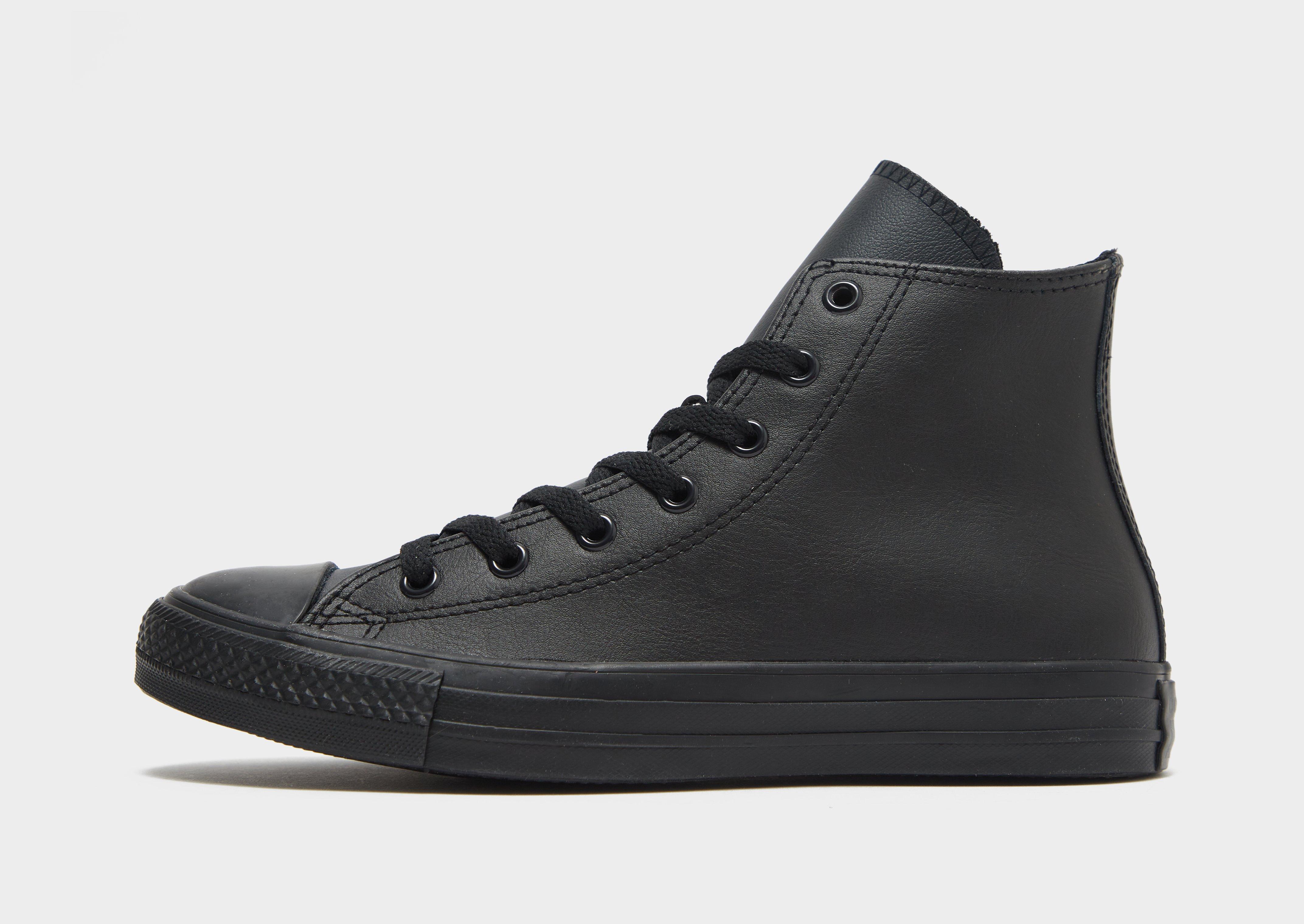 junior black leather converse