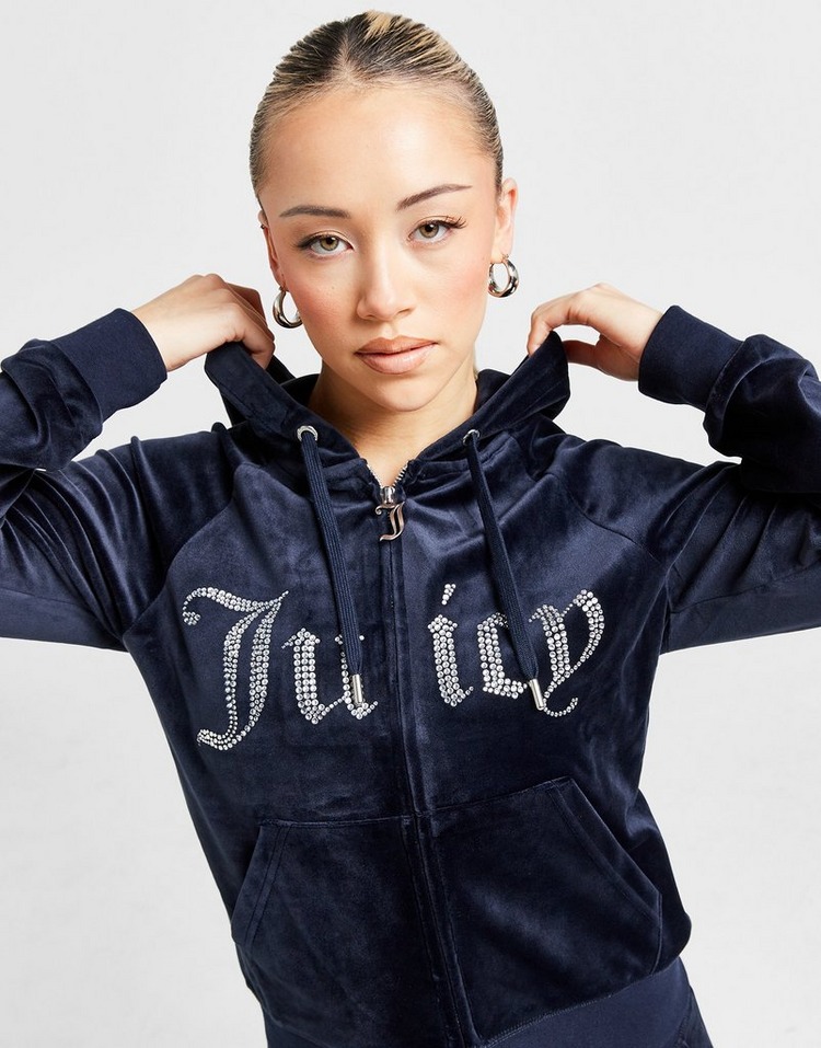 JUICY COUTURE Diamante Logo Full Zip Hoodie