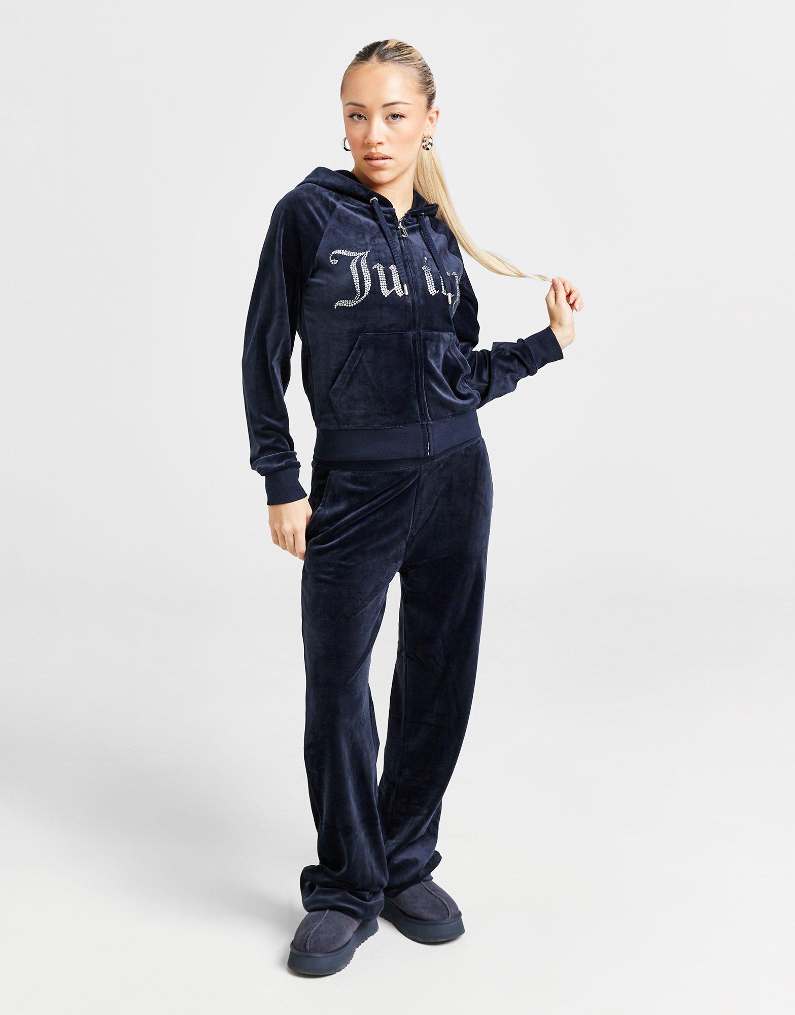 JUICY COUTURE Diamante Logo Full Zip Hoodie