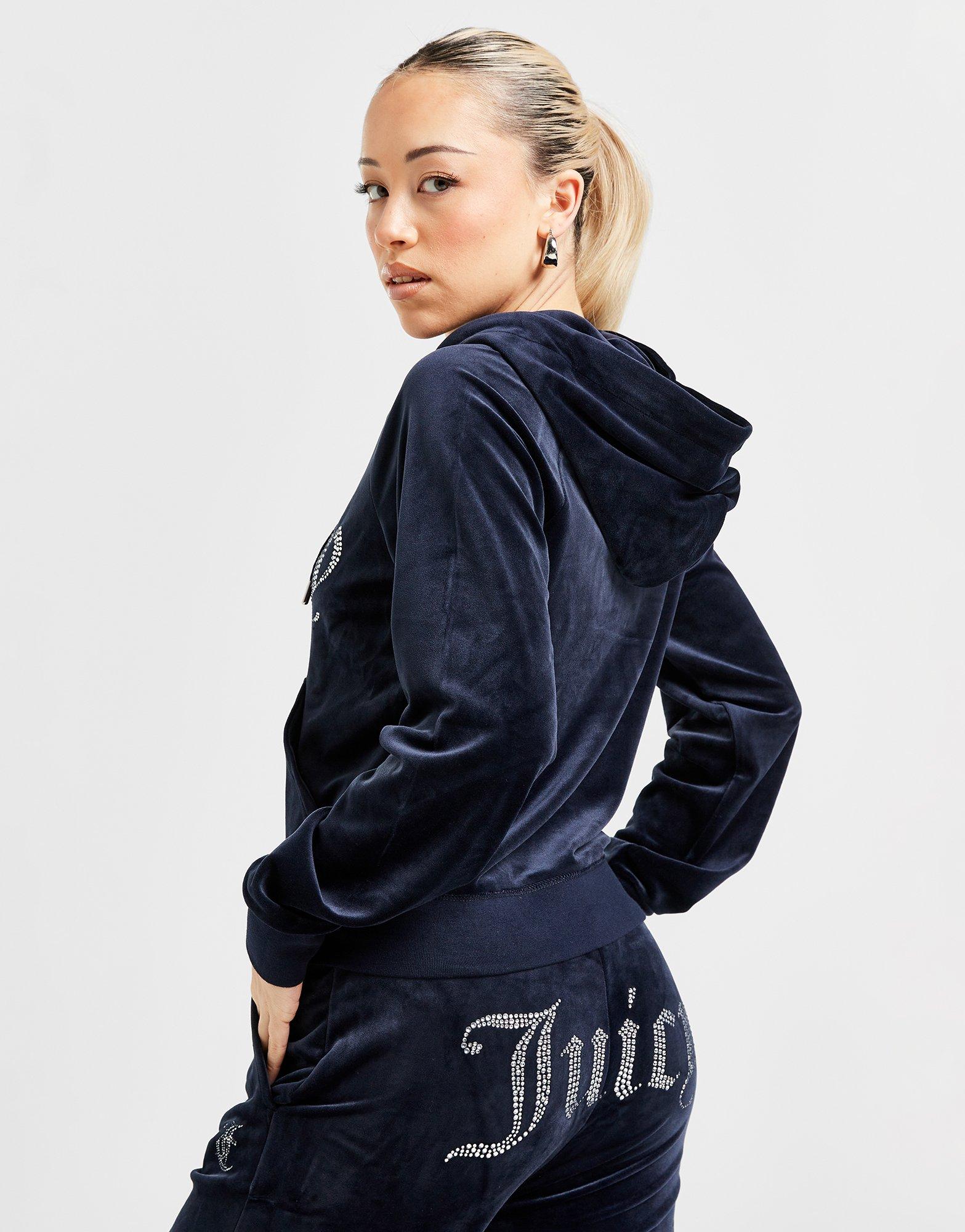 JUICY COUTURE Diamante Logo Full Zip Hoodie